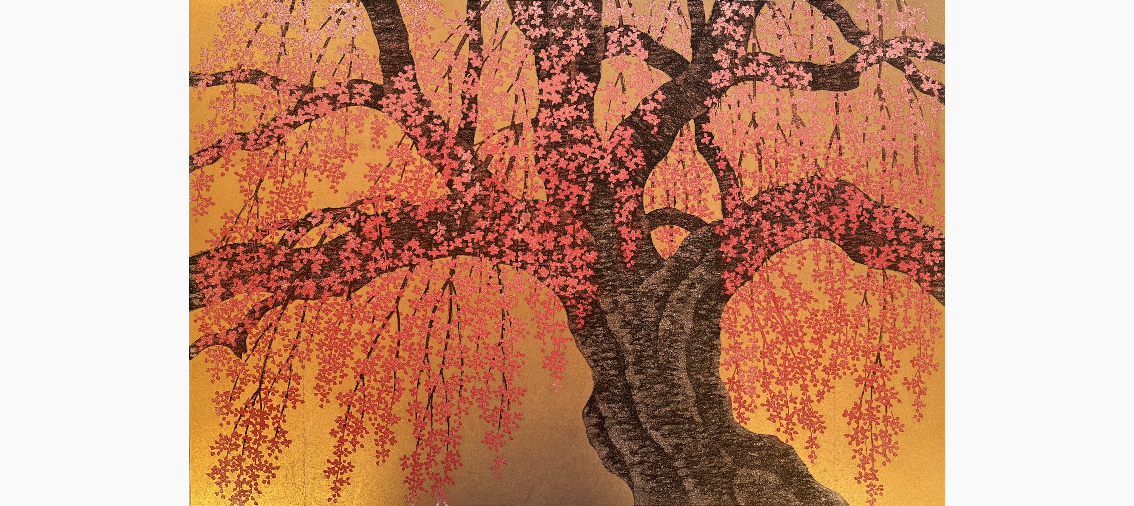Original woodblock print - Hajime Namiki - Weeping Cherry 15