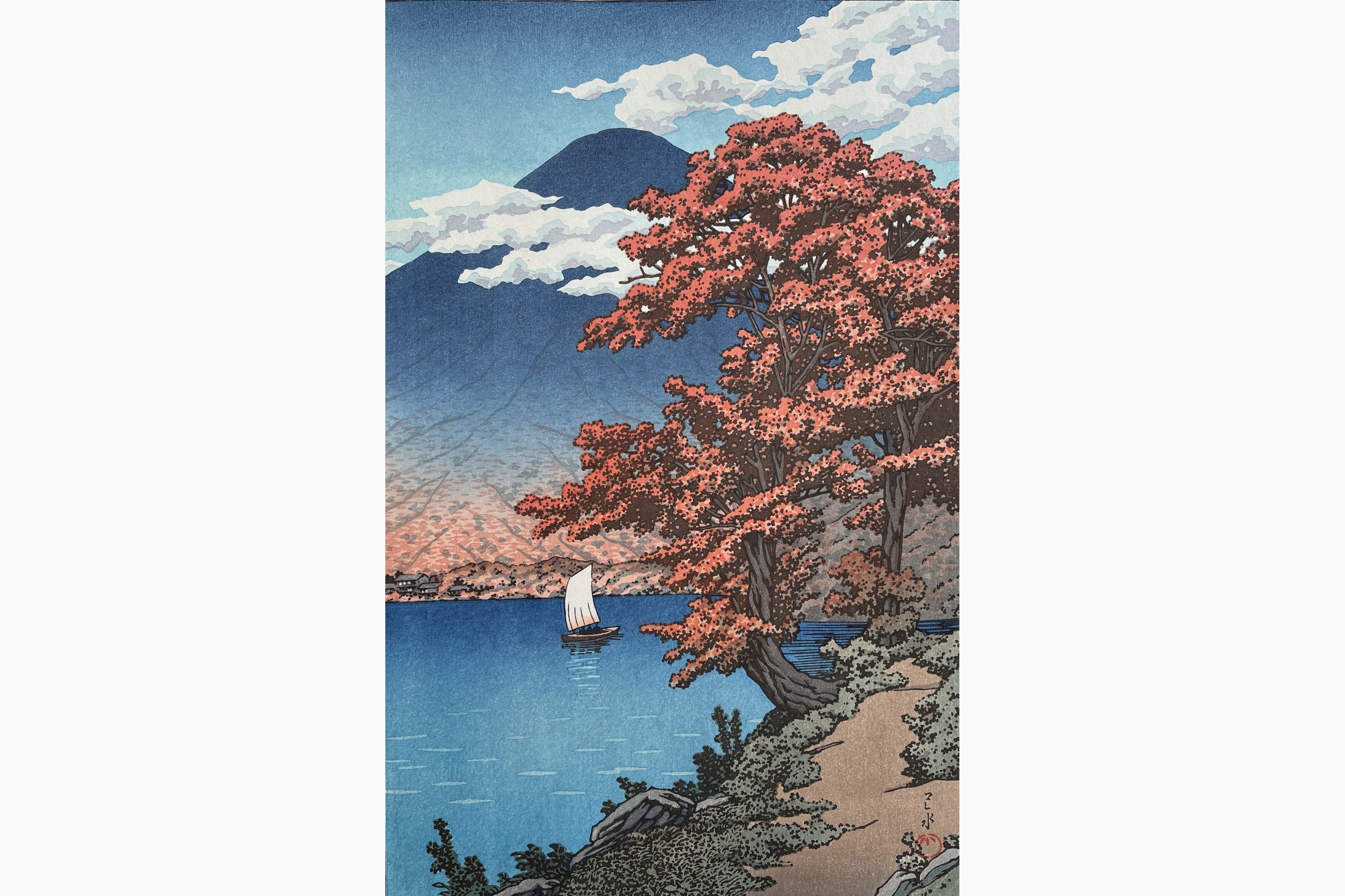 Original woodblock print - Kawase Hasui - Lake Chuzenji, Nikko