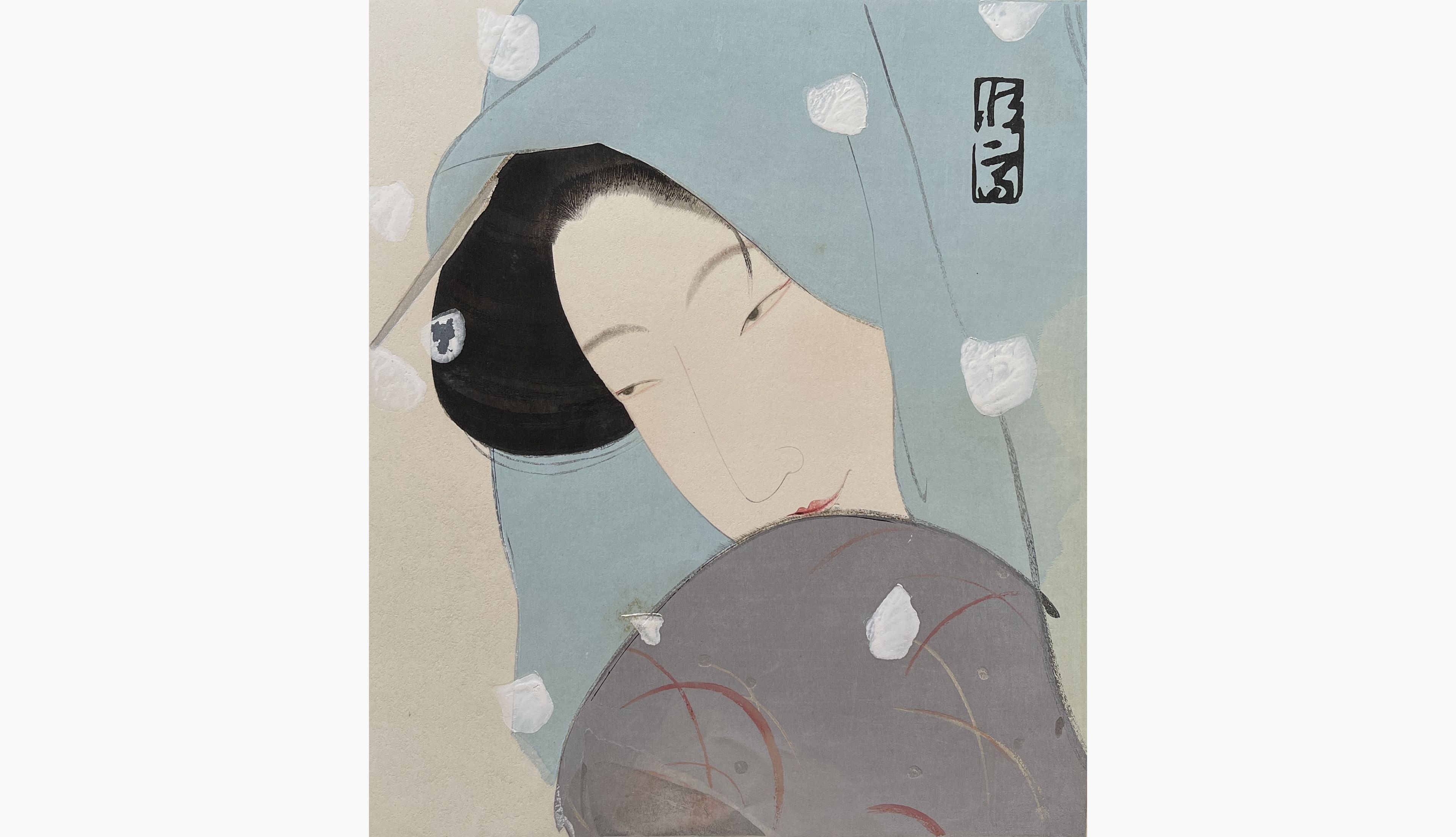 Original woodblock print - Kitano Tsunetomi - The Heroine Umekawa in Meido No Hiyaku