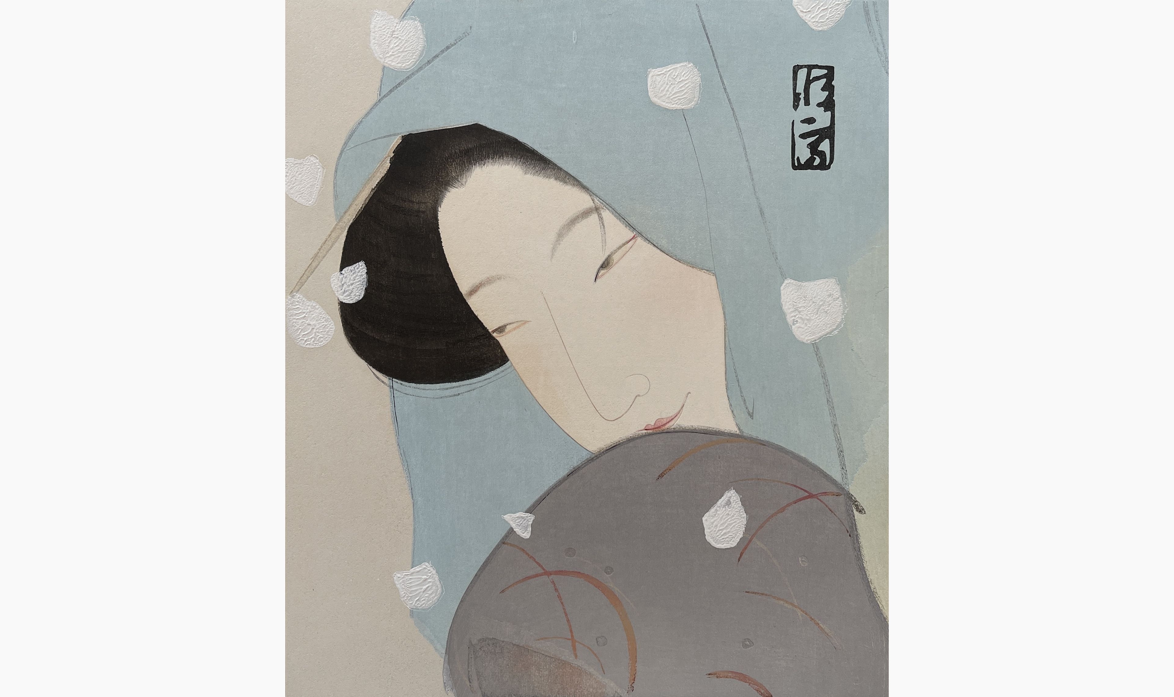 Original woodblock print - Kitano Tsunetomi - The Heroine Umekawa in Meido No Hiyaku