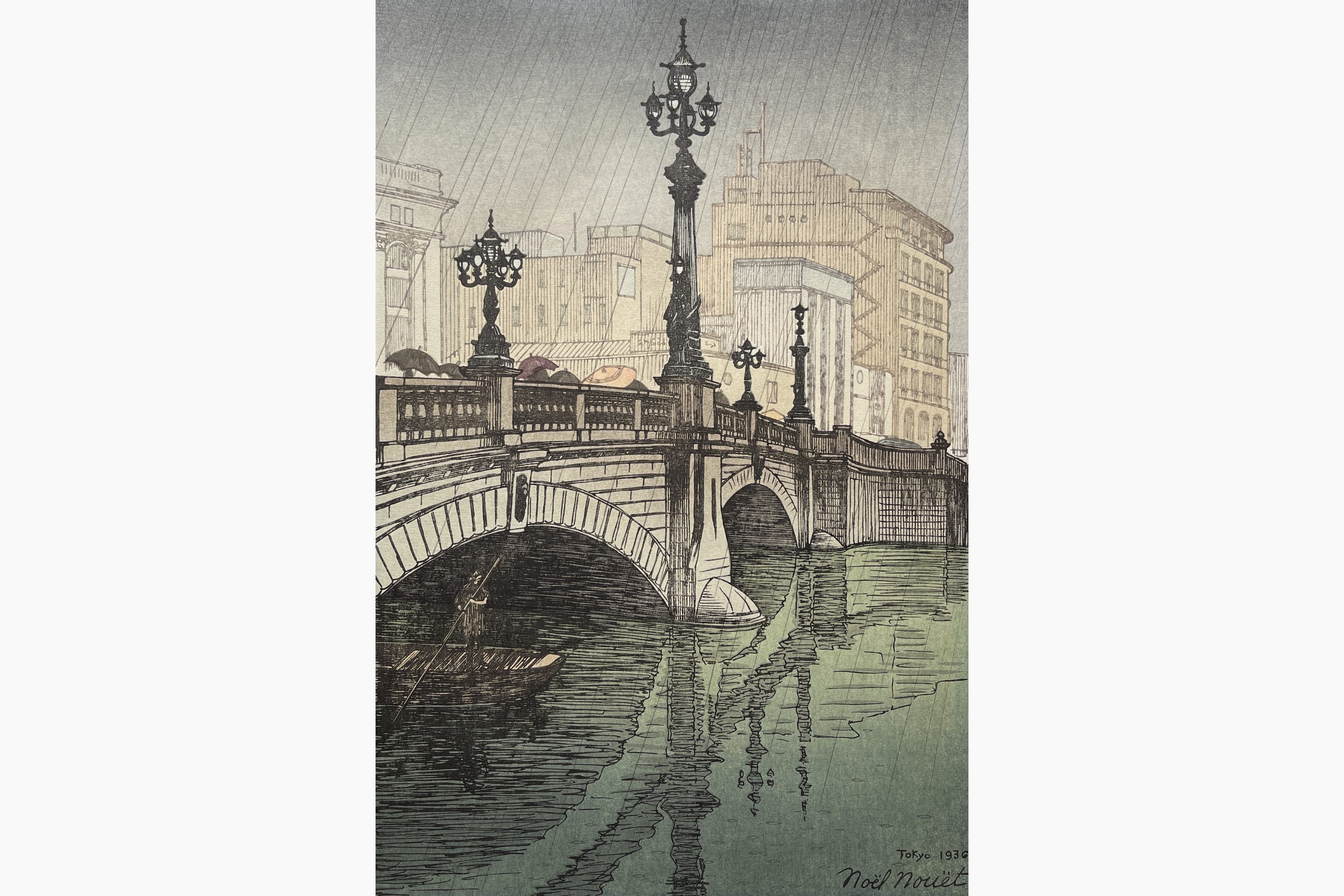 Original woodblock print - Noel Nouet - Nihonbashi