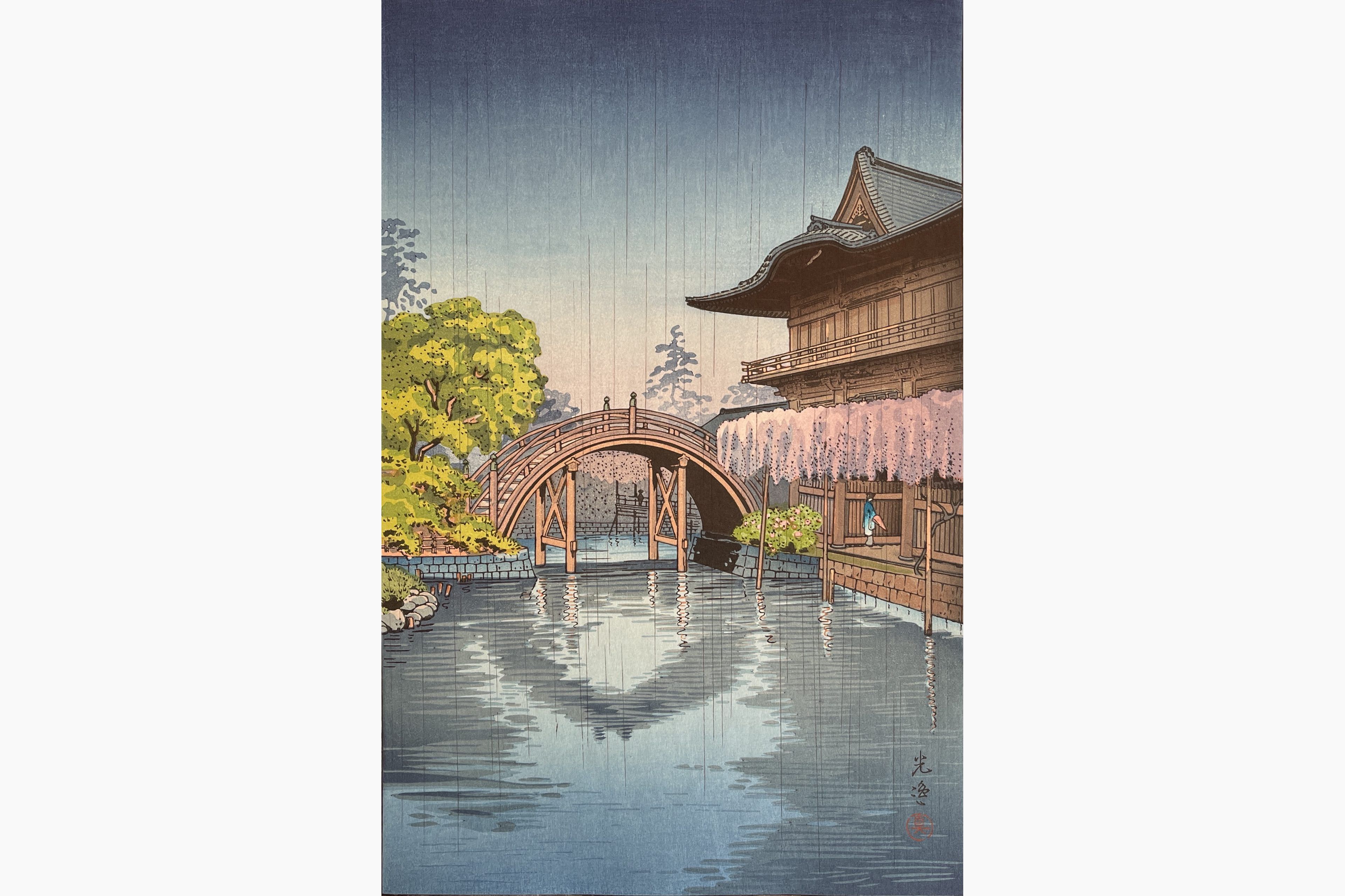 Original woodblock print - Tsuchiya Koitsu - Kameido Tenmangu Shrine