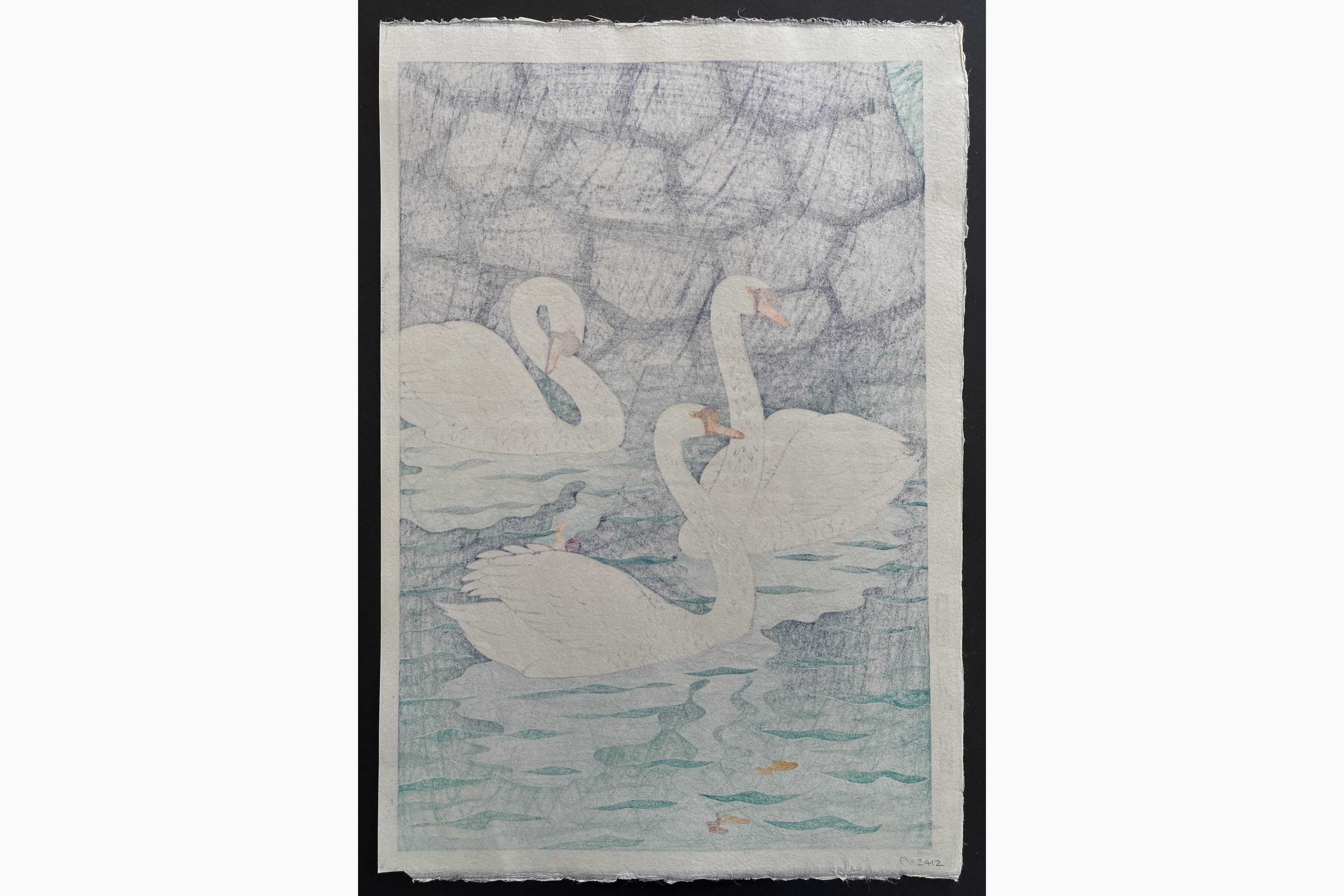 Japanese print - Kasamatsu Shiro - Spring at the Moat