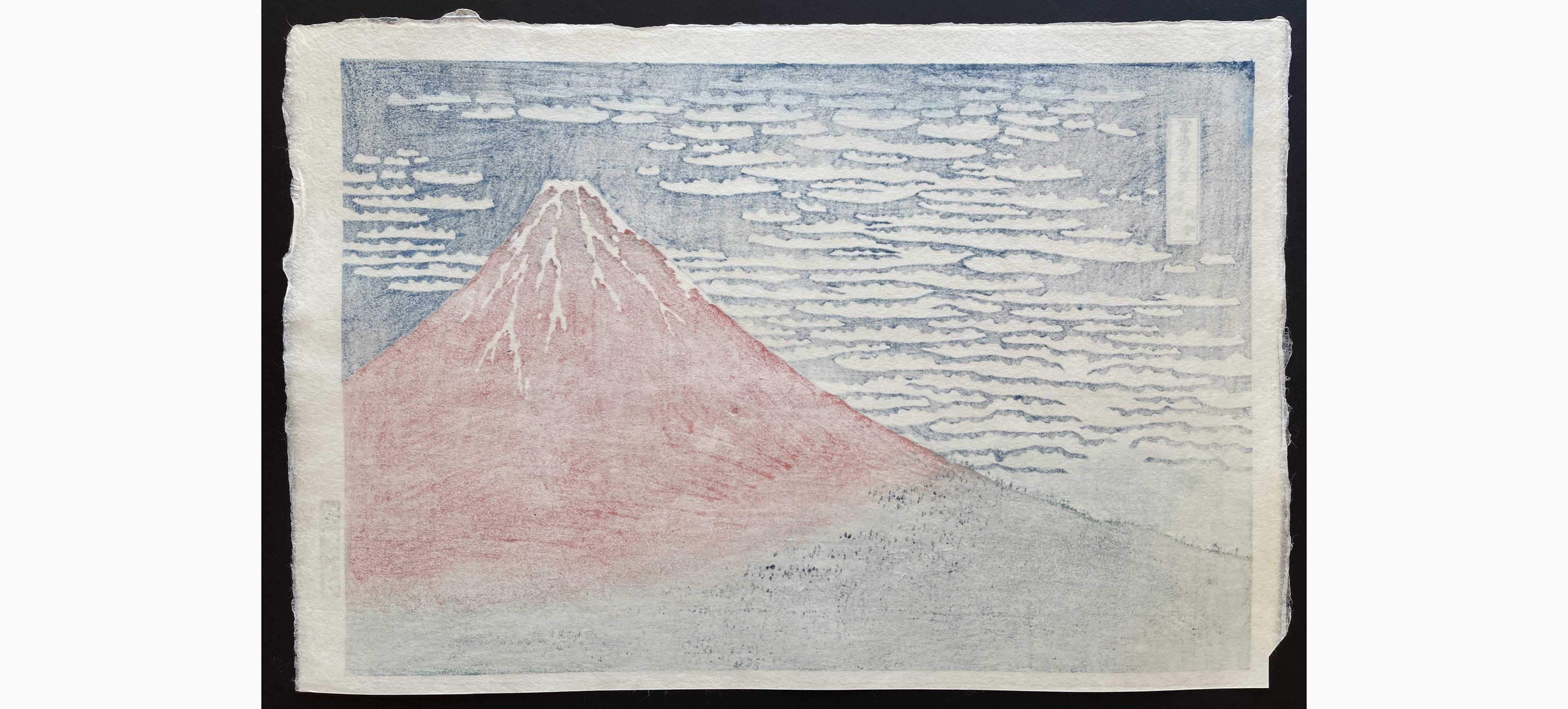 Japanese print - Katsushika Hokusai - Fine Wind, Clear Morning - Red Fuji