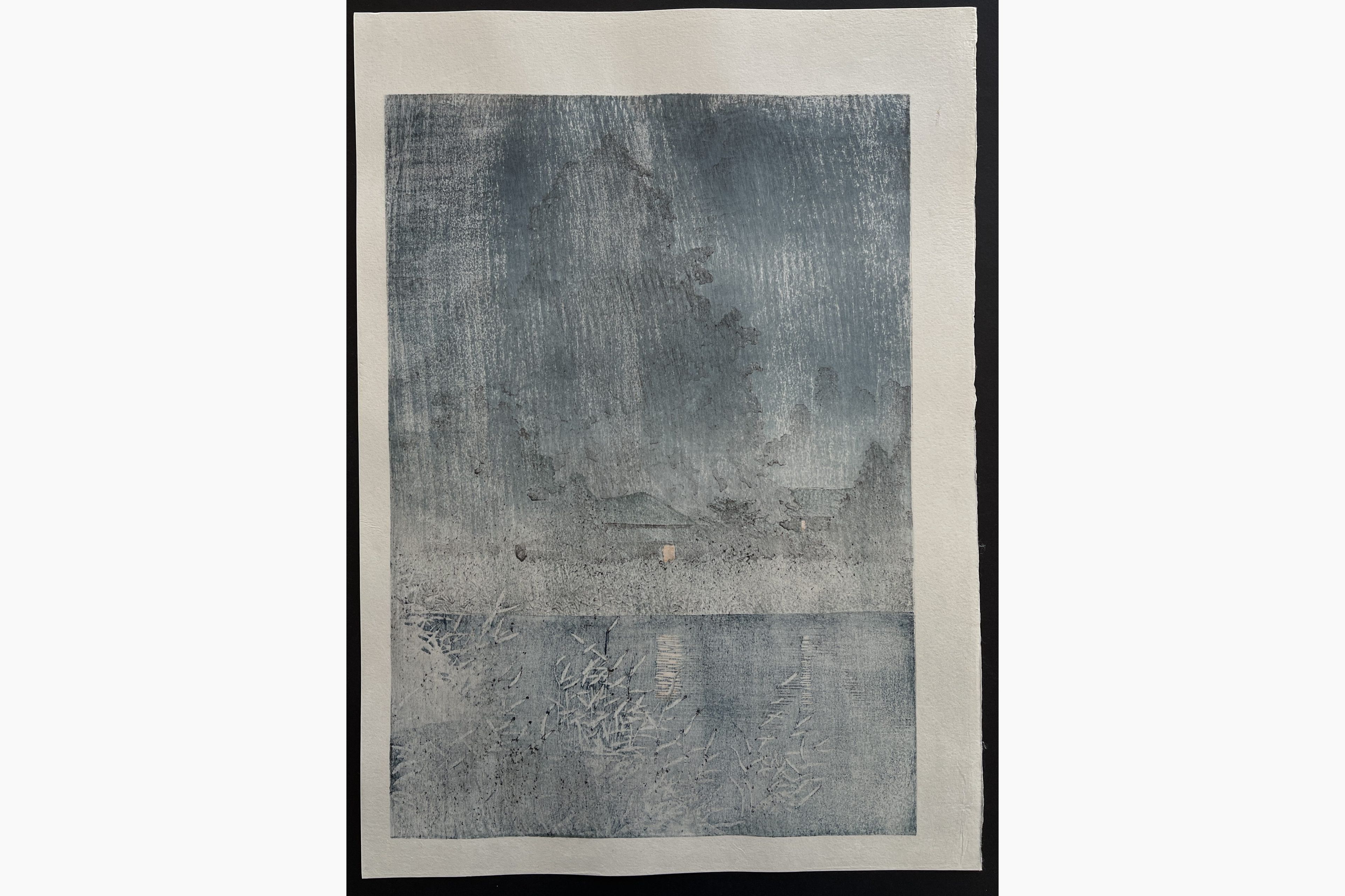 Japanese print - Kawase Hasui - Rain at Omiya