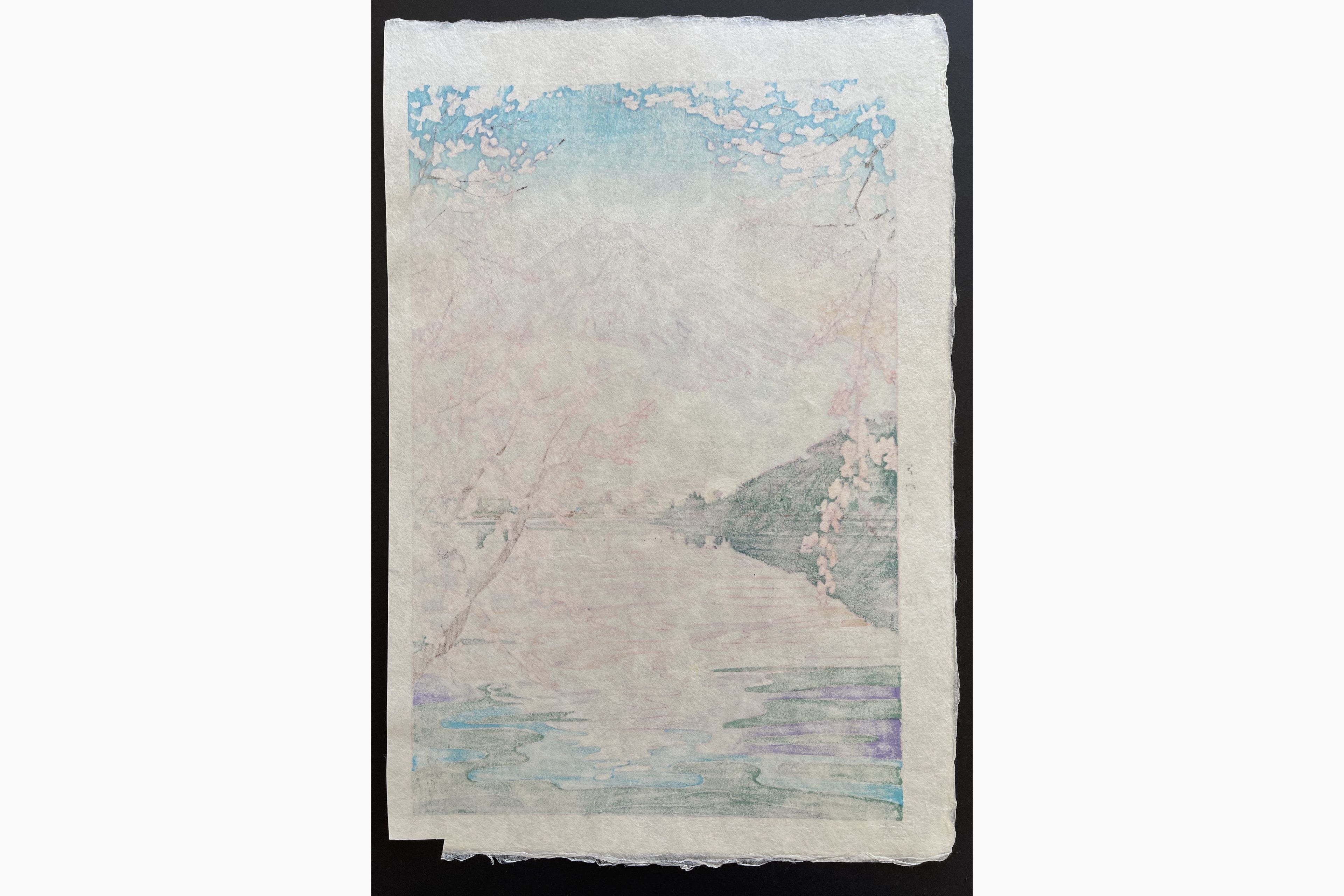 Japanese print - Koichi Okada - Mount Fuji and Lake Kawaguchi