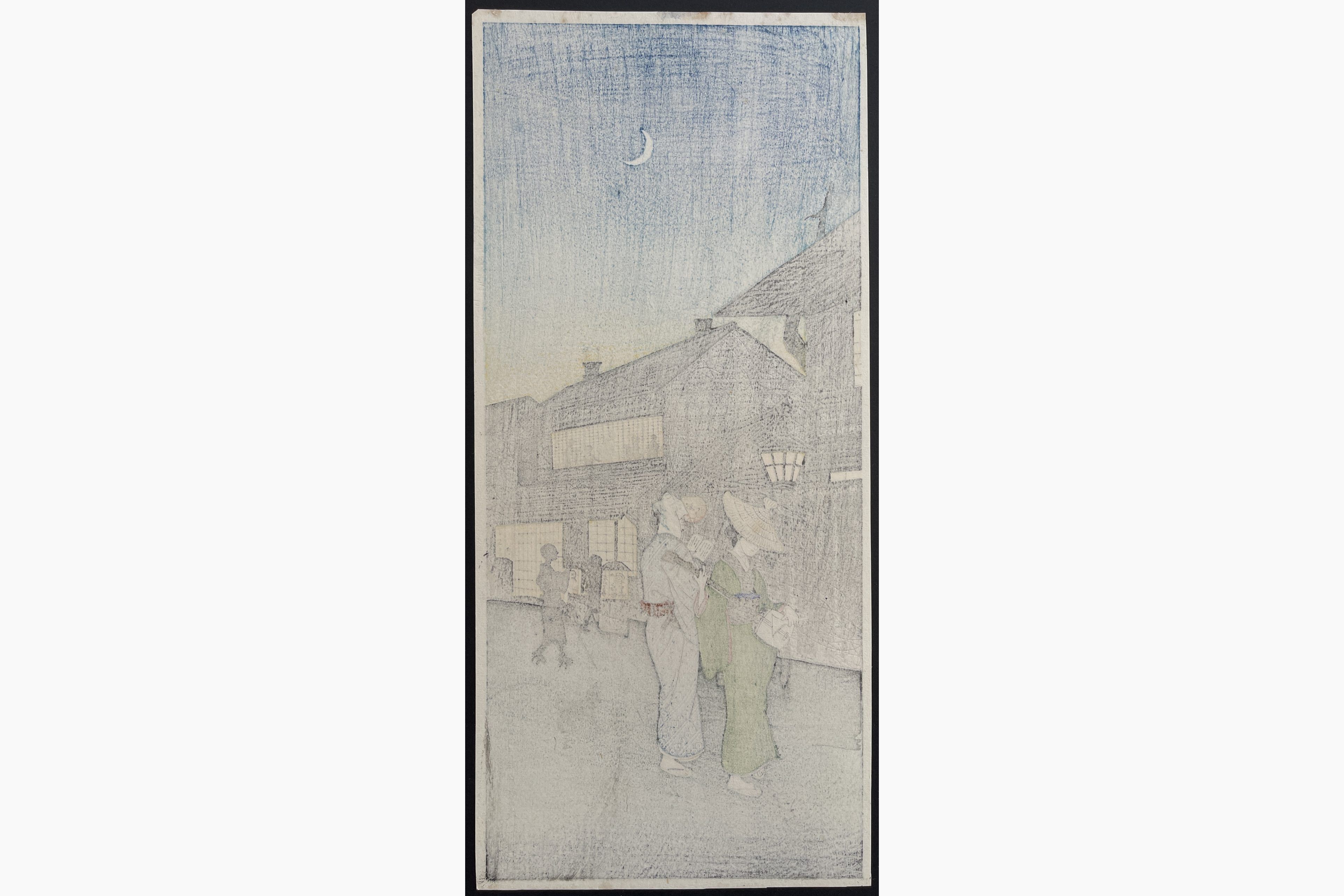 Japanese print - Takahashi Shotei - Evening at Shinagawa
