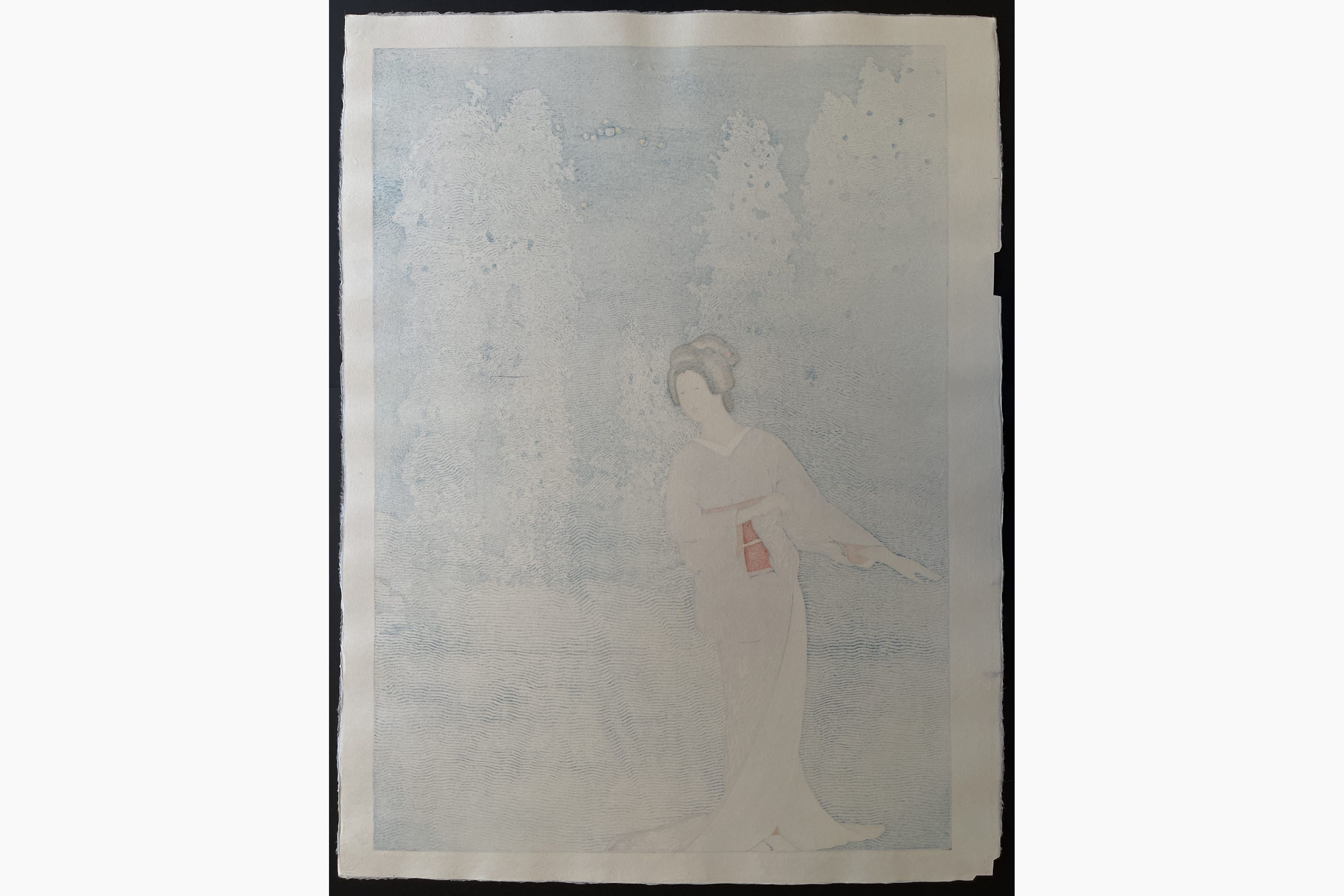 Japanese print - Toshi Yoshida - Komako's Reverie: Snow Country