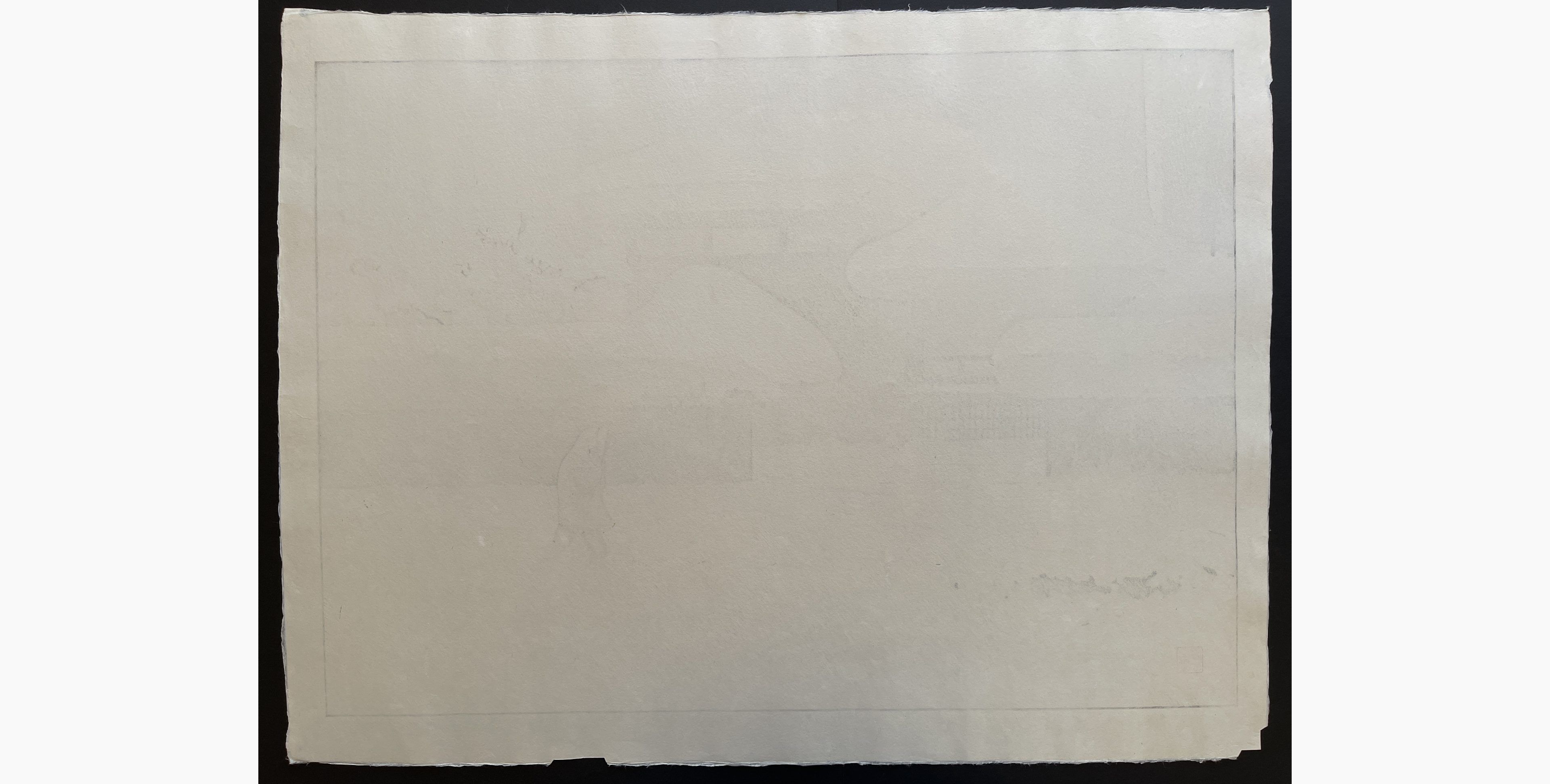 Japanese print - Toshi Yoshida - Snowstorm and Yoko: Snow Country