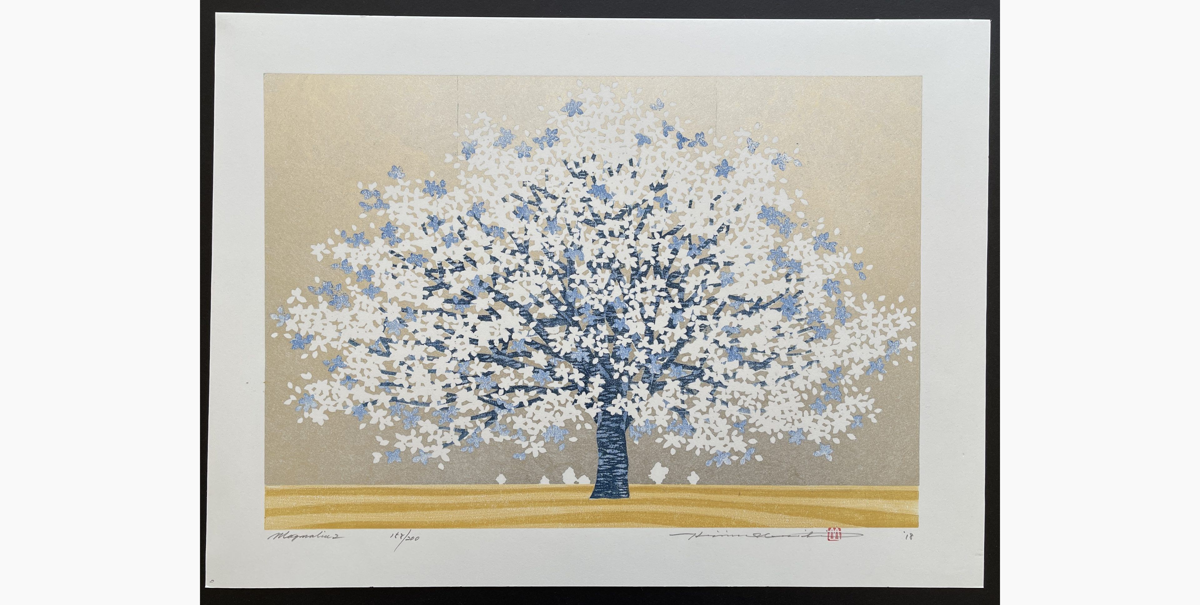 Japanese woodblock print - Hajime Namiki - Magnolia 2