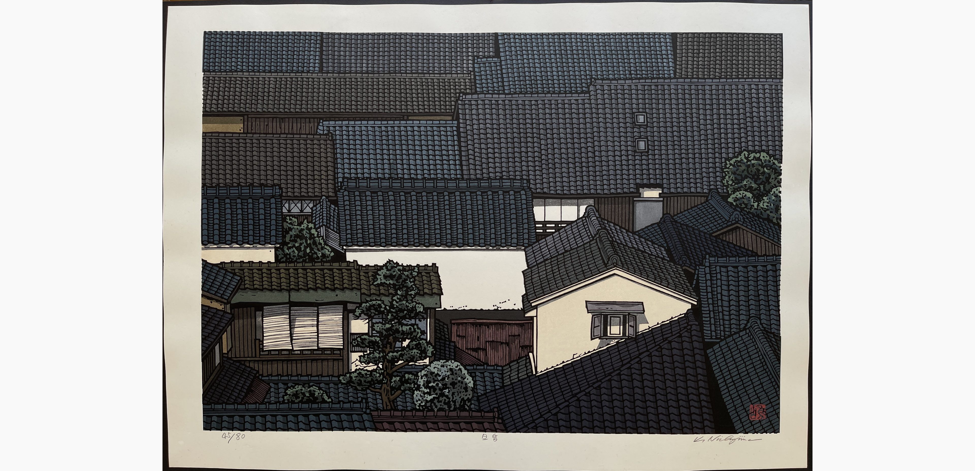 Japanese woodblock print - Nishijima Katsuyuki - Morning and Evening