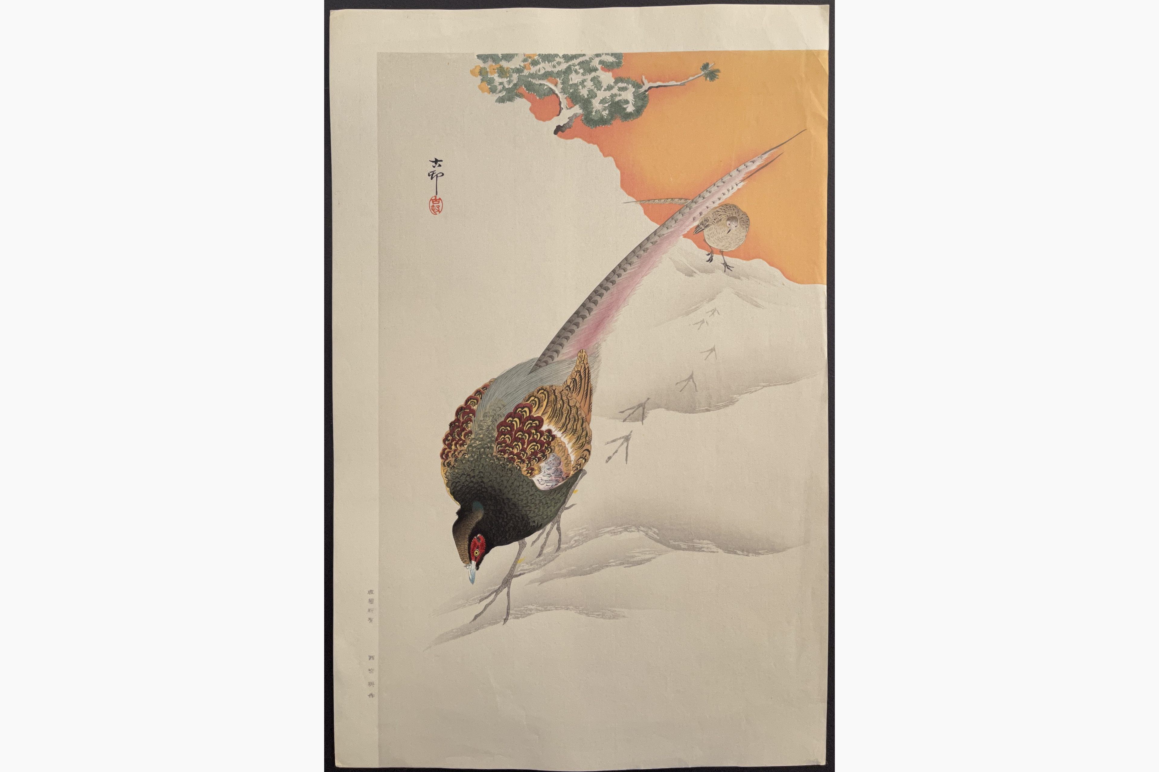 Japanese woodblock print - Ohara Koson - A Pair of Pheasants