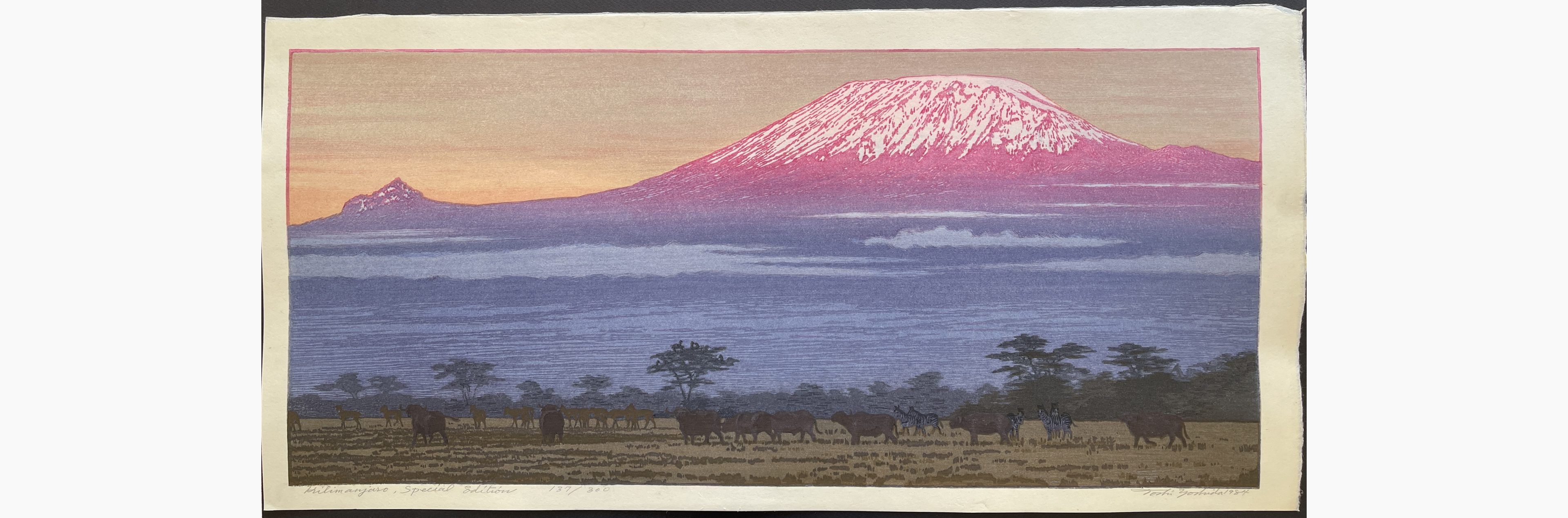 Japanese woodblock print - Toshi Yoshida - Kilimanjaro