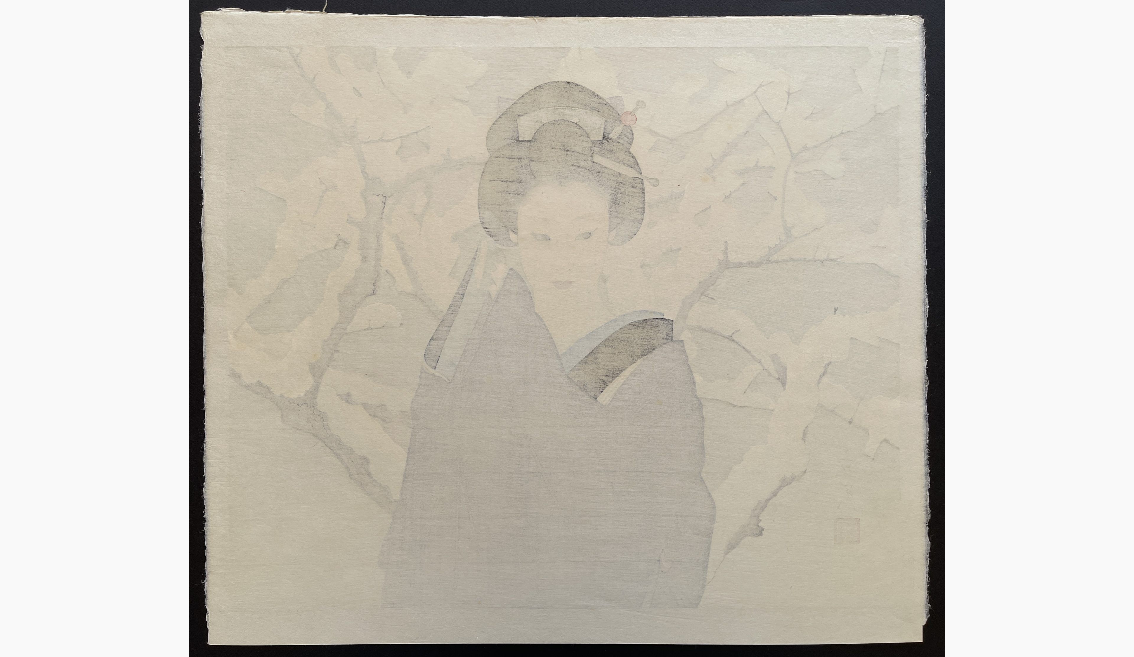 Japanese woodcut - Shimura Tatsumi - Snow