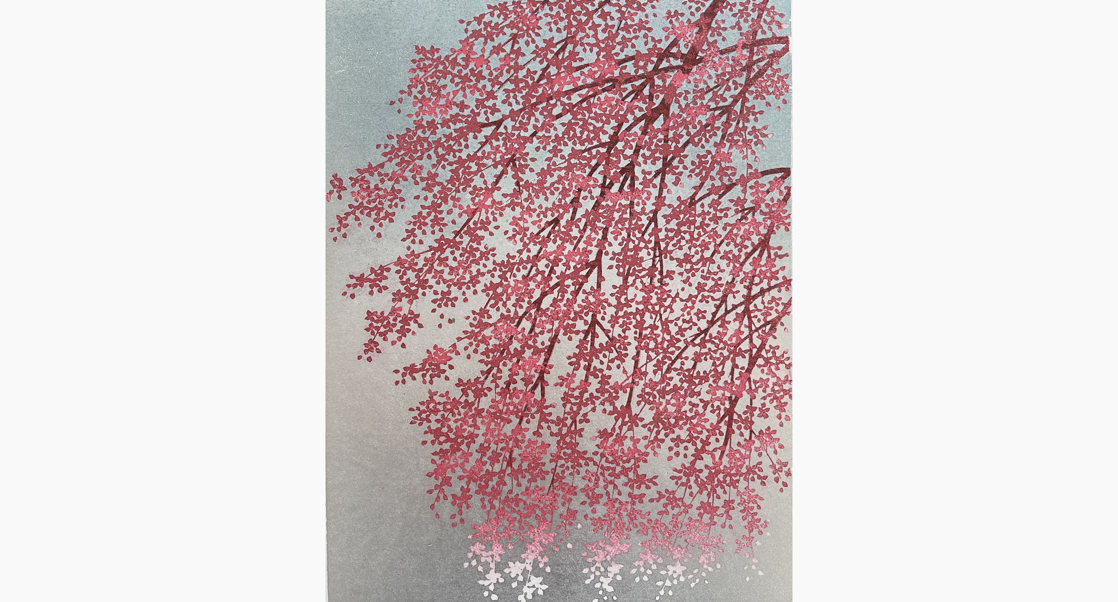 Original woodblock print - Hajime Namiki - Weeping Cherry 6