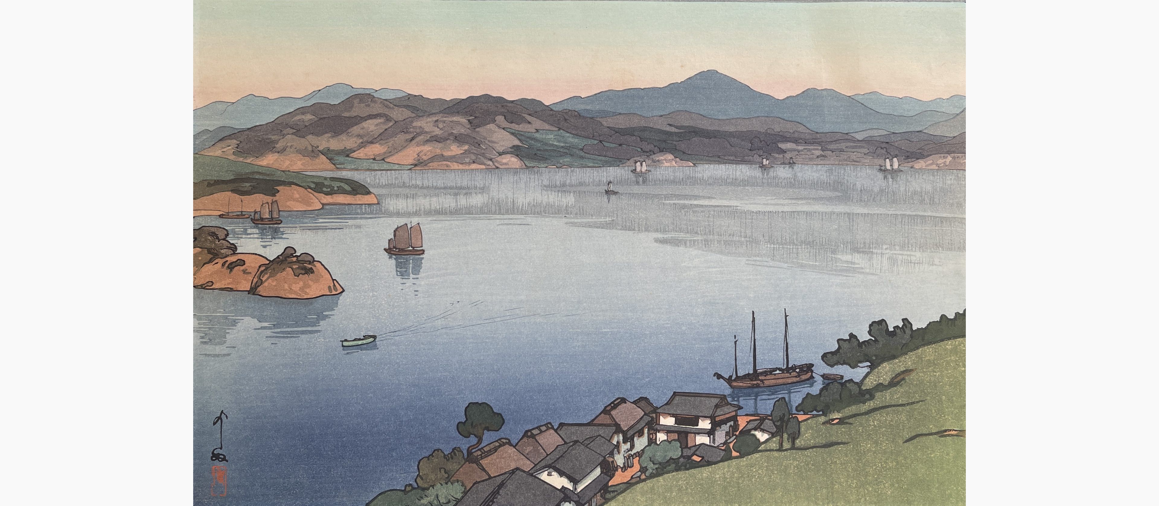 Original woodblock print - Hiroshi Yoshida - A Calm Day