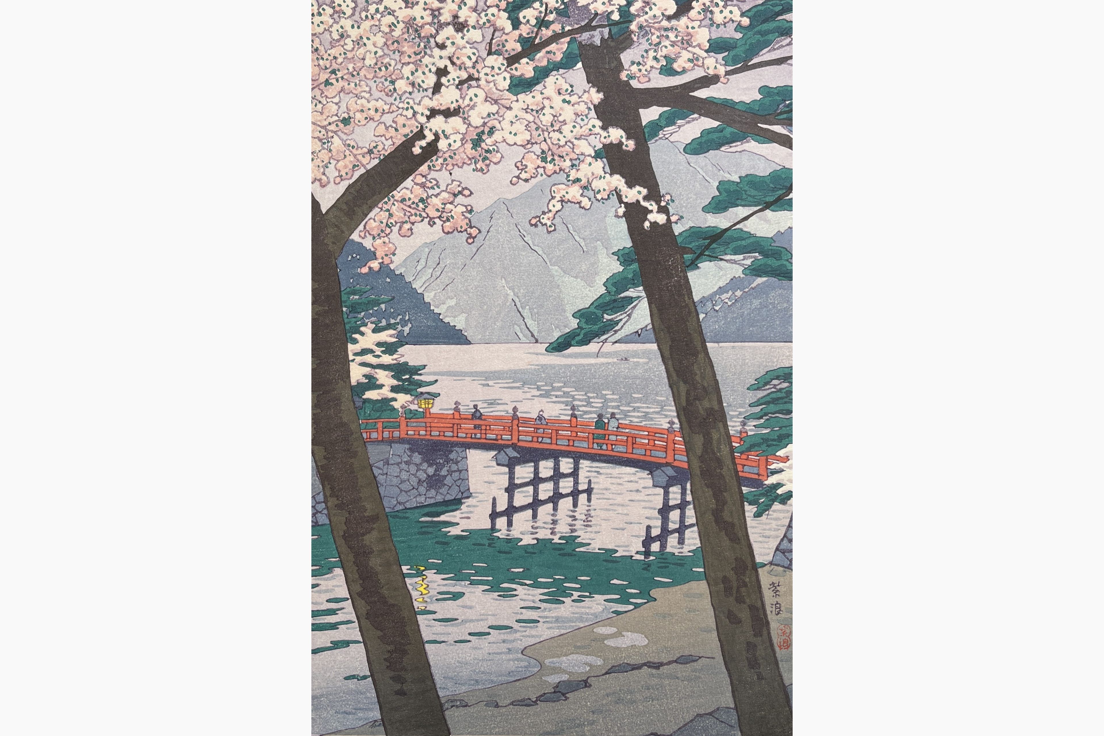 Original woodblock print - Kasamatsu Shiro - Lake Chuzenjiko, Nikko