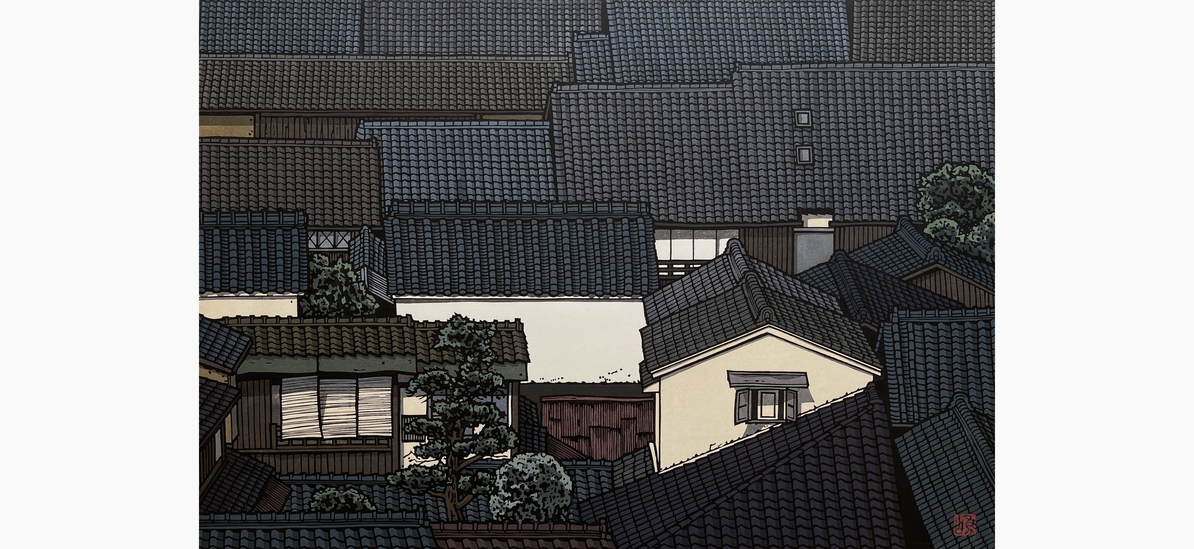 Original woodblock print - Nishijima Katsuyuki - Morning and Evening