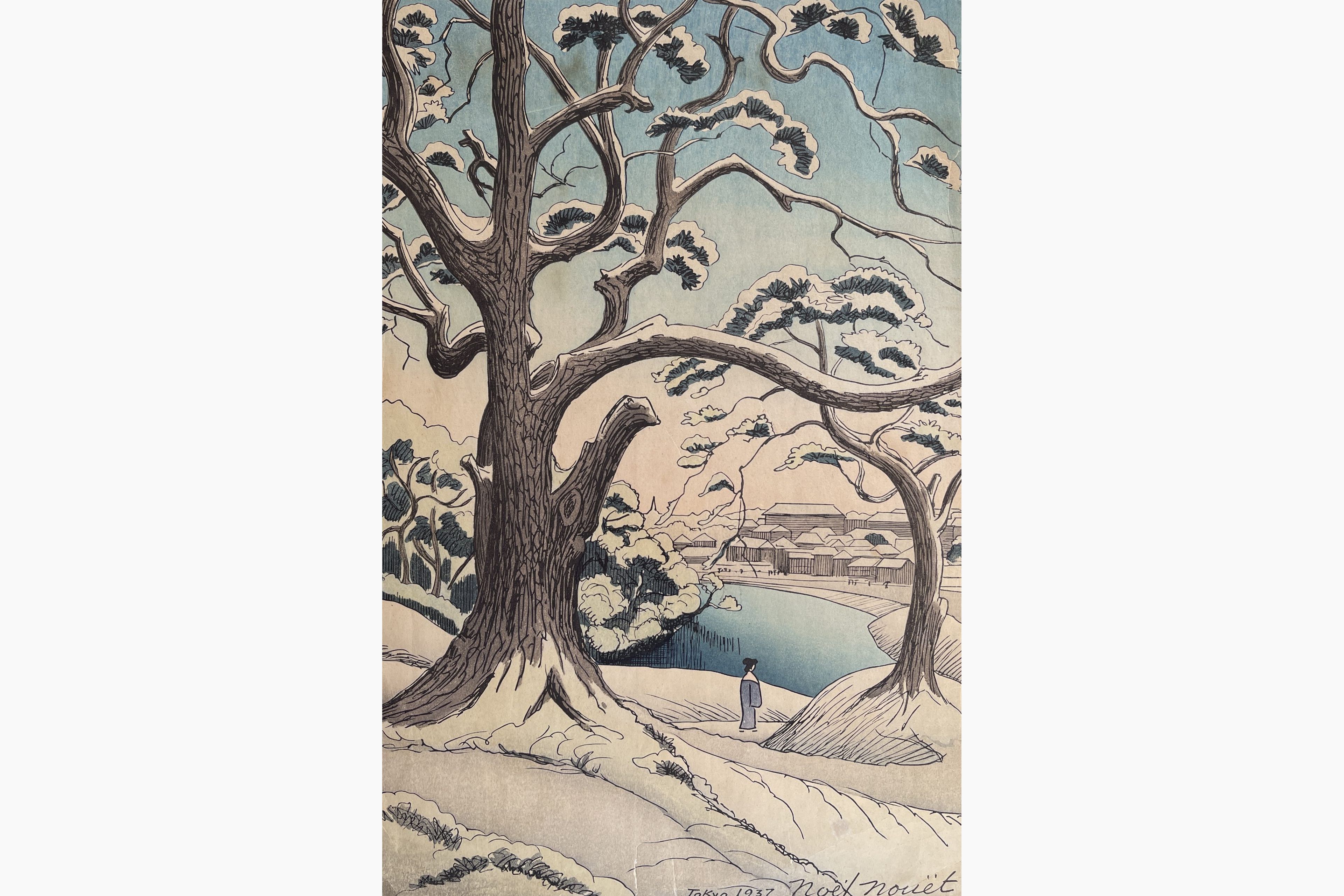 Original woodblock print - Noel Nouet - Kioicho