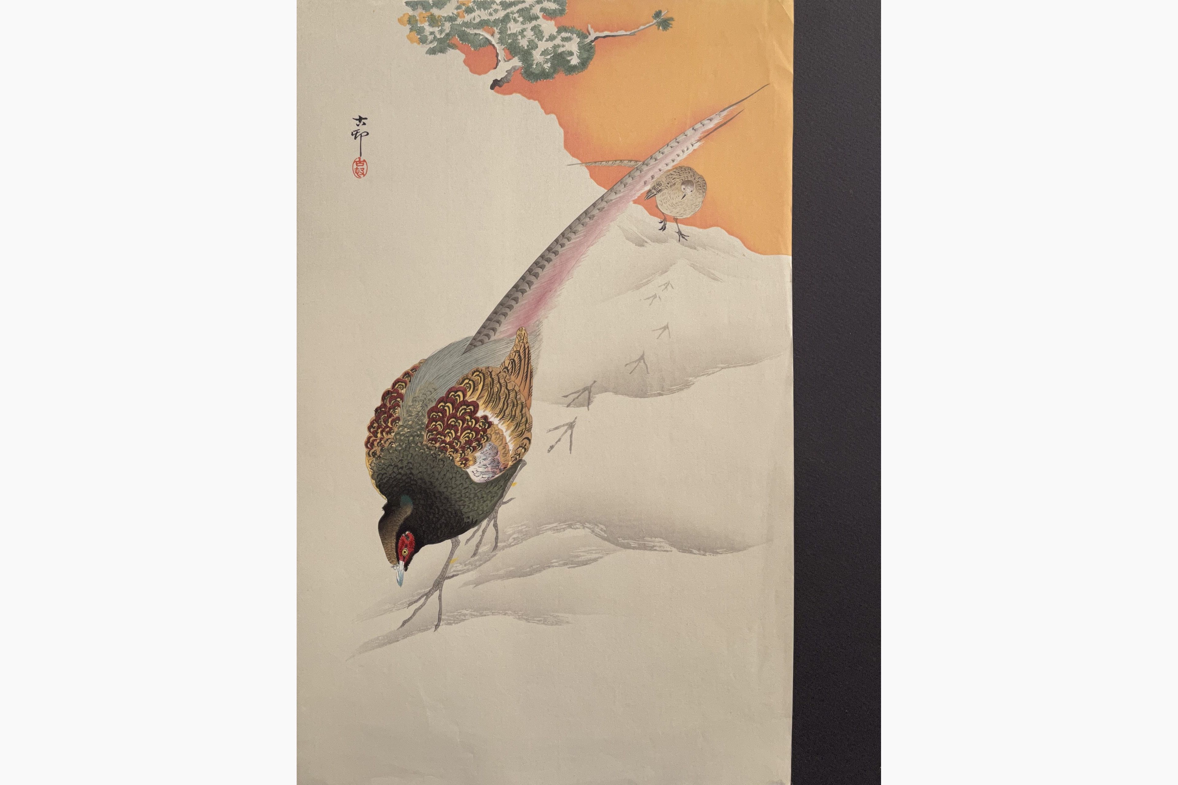 Original woodblock print - Ohara Koson - A Pair of Pheasants