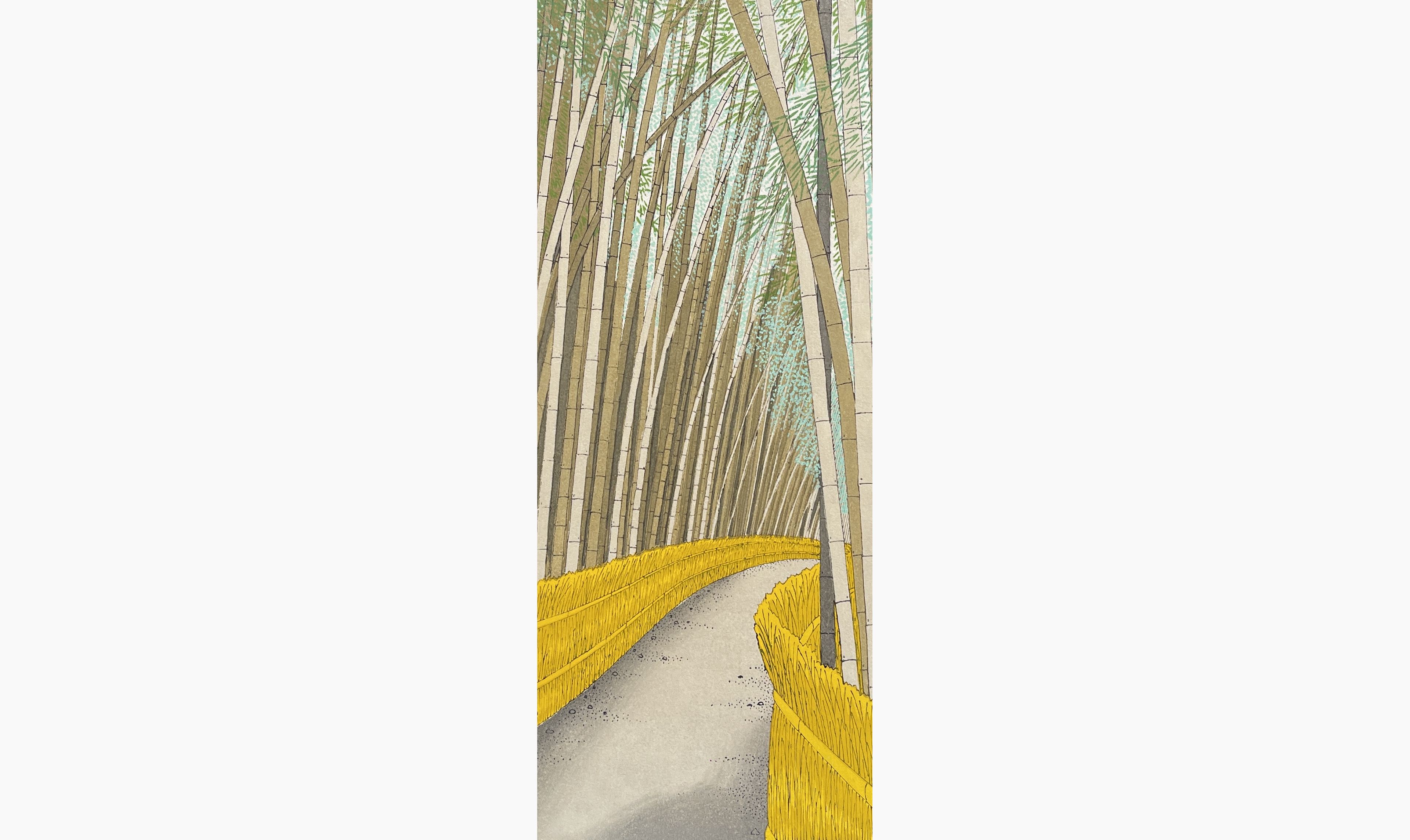 Original woodblock print - Teruhide Kato - Bamboo in early summer