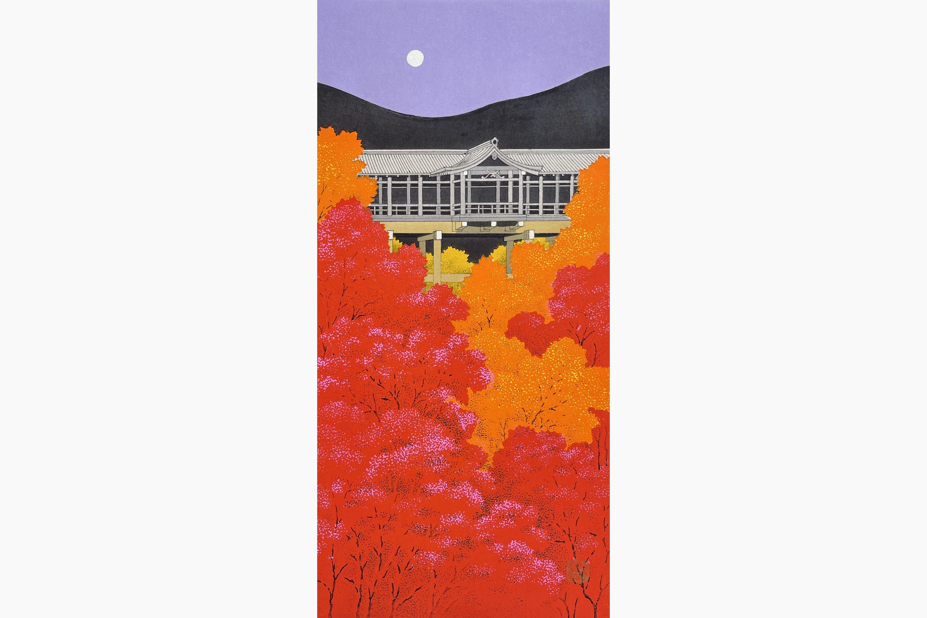 Original woodblock print - Teruhide Kato - Tofuku Temple in Autumn