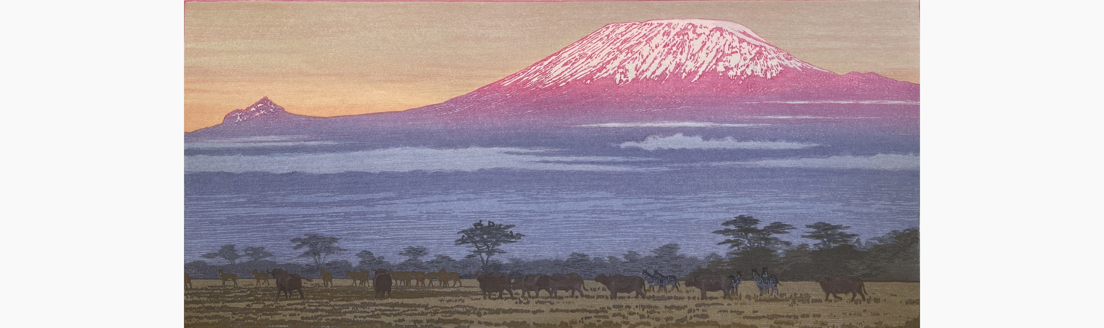 Original woodblock print - Toshi Yoshida - Kilimanjaro