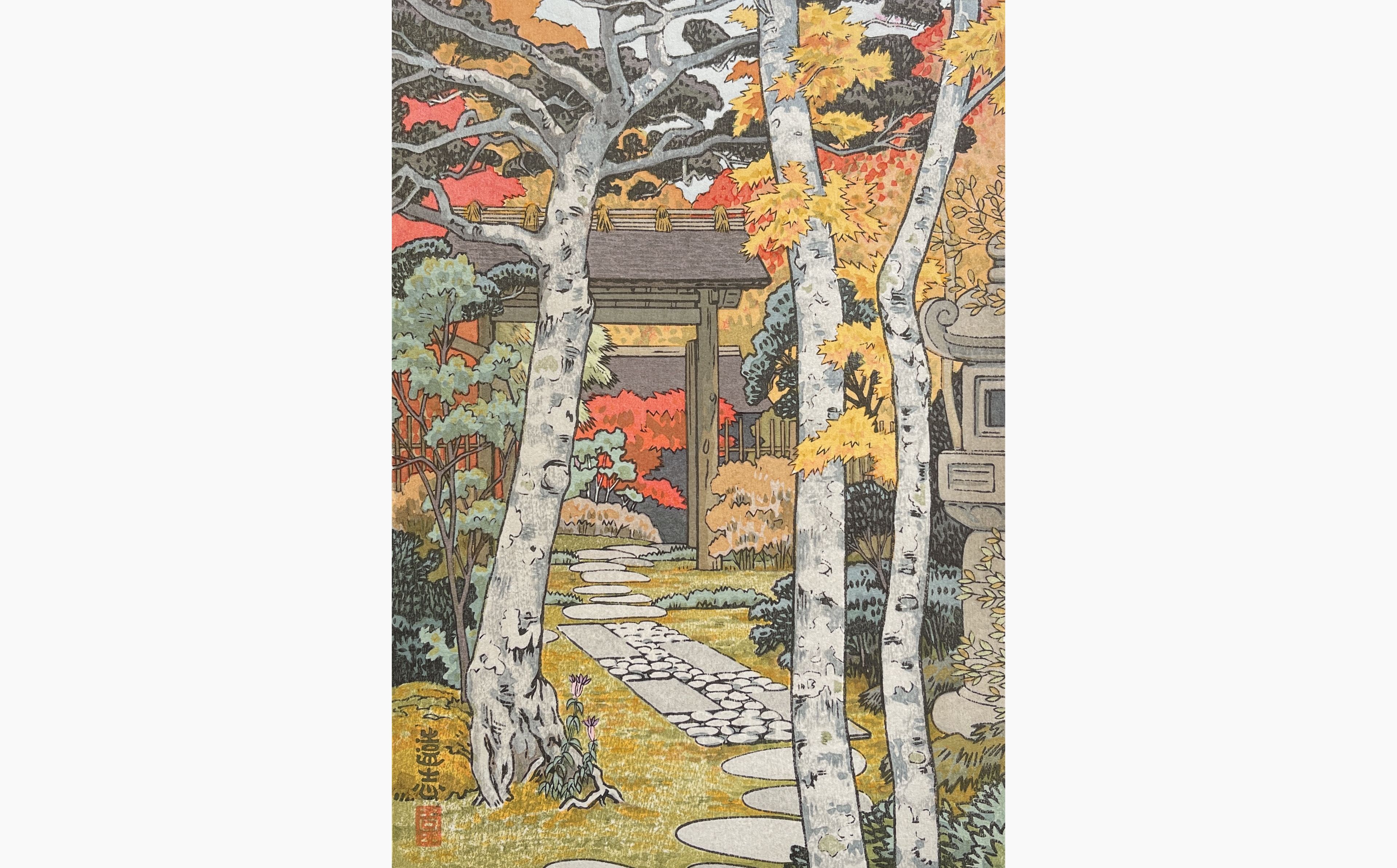 Original woodblock print - Toshi Yoshida - Sangetsu