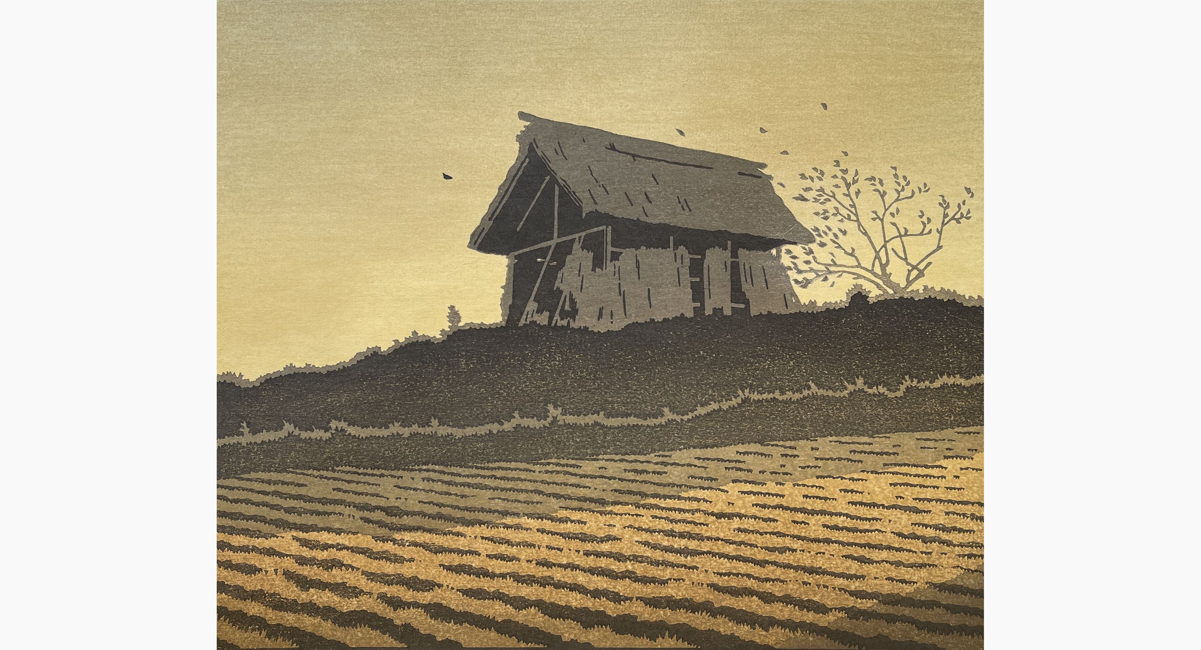 Original woodblock print - Tsukasa Yoshida - Wind