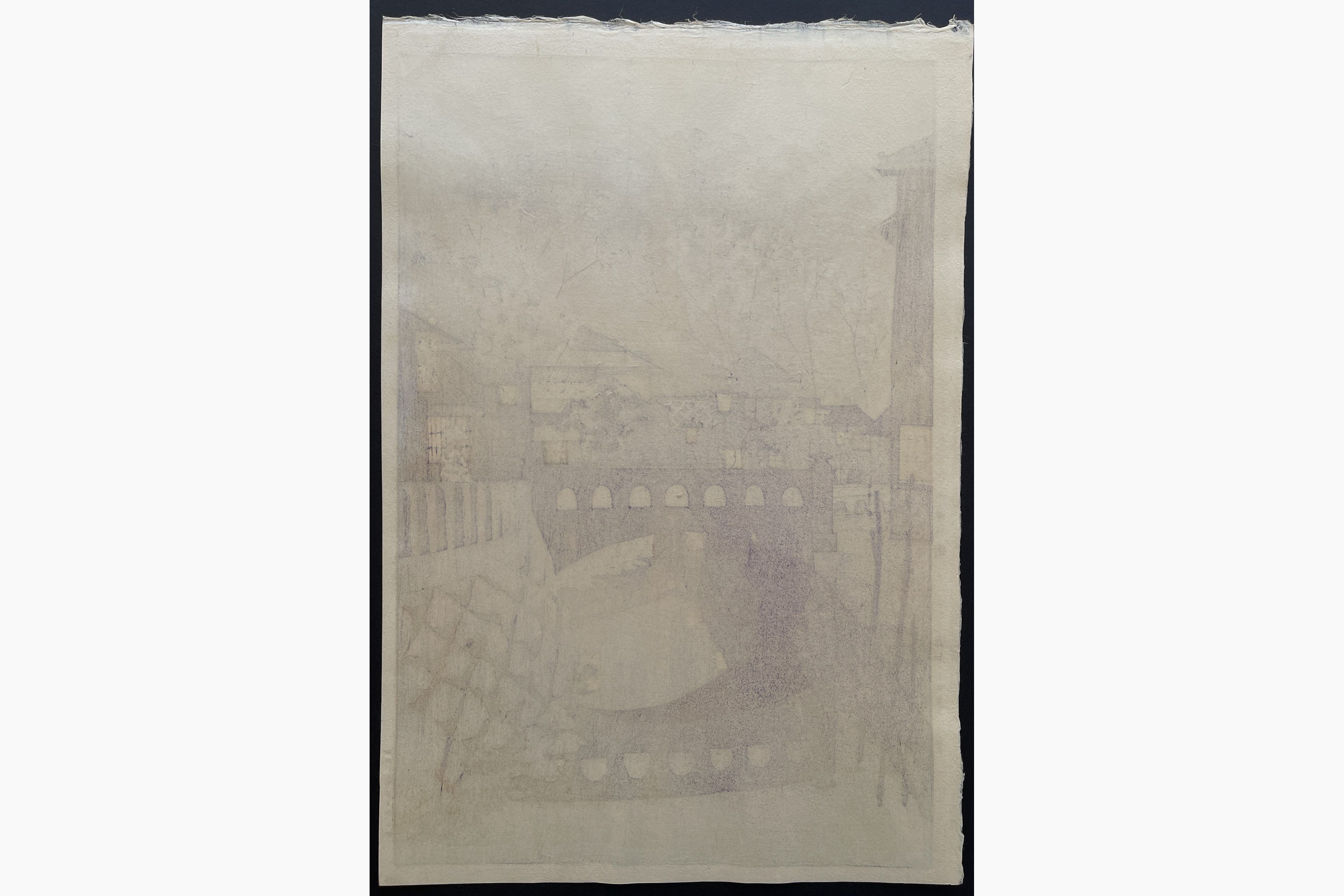 Japanese print - Kasamatsu Shiro - Town of Shimoda