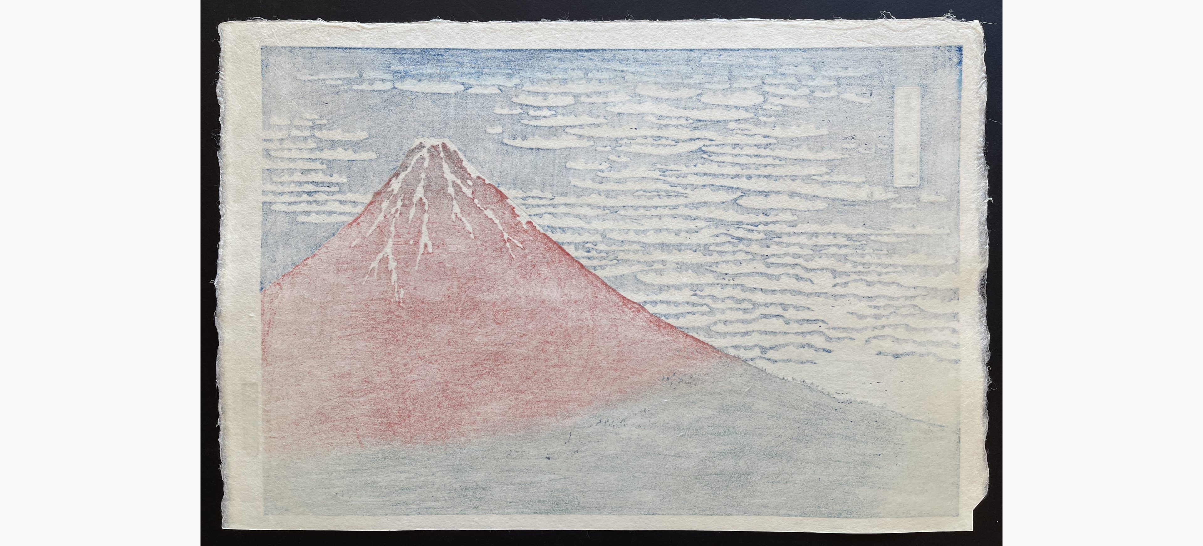 Japanese print - Katsushika Hokusai - Fine Wind, Clear Morning - Red Fuji