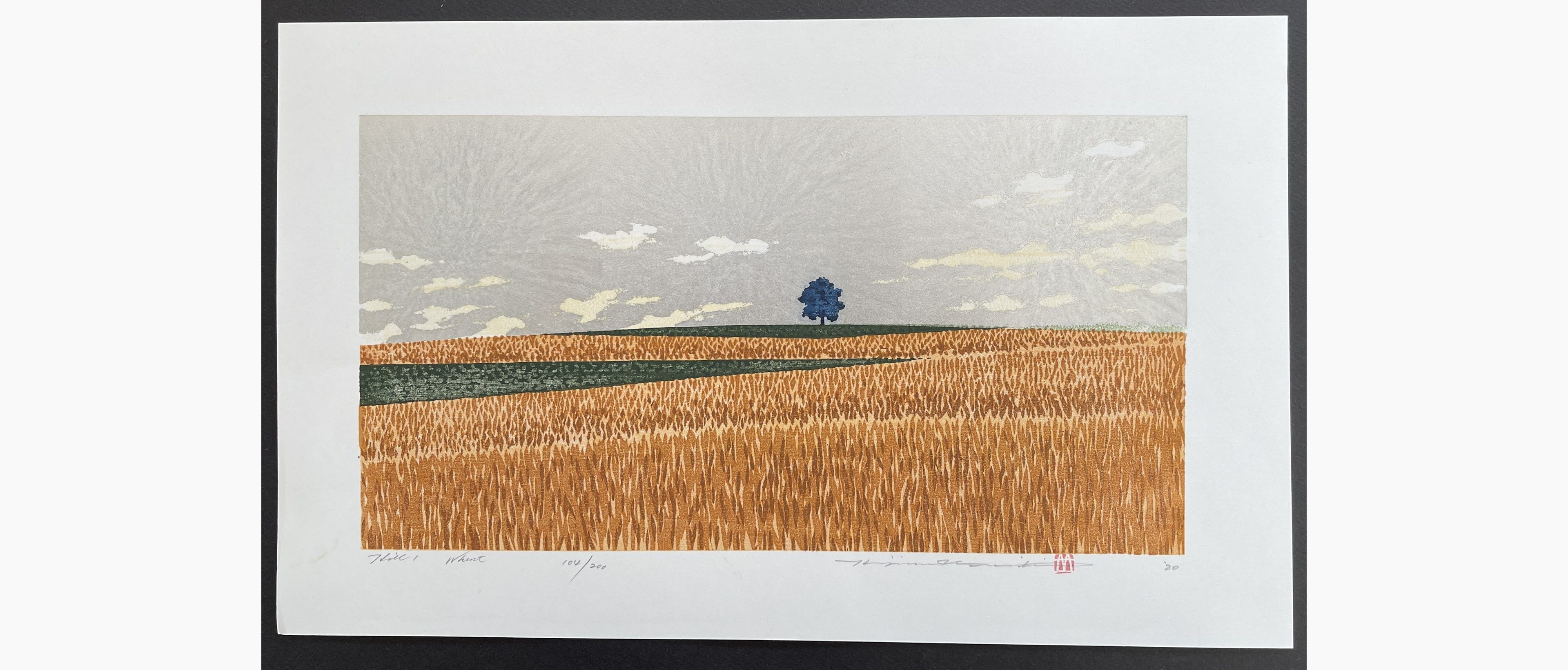 Japanese woodblock print - Hajime Namiki - Hill-1 Wheat