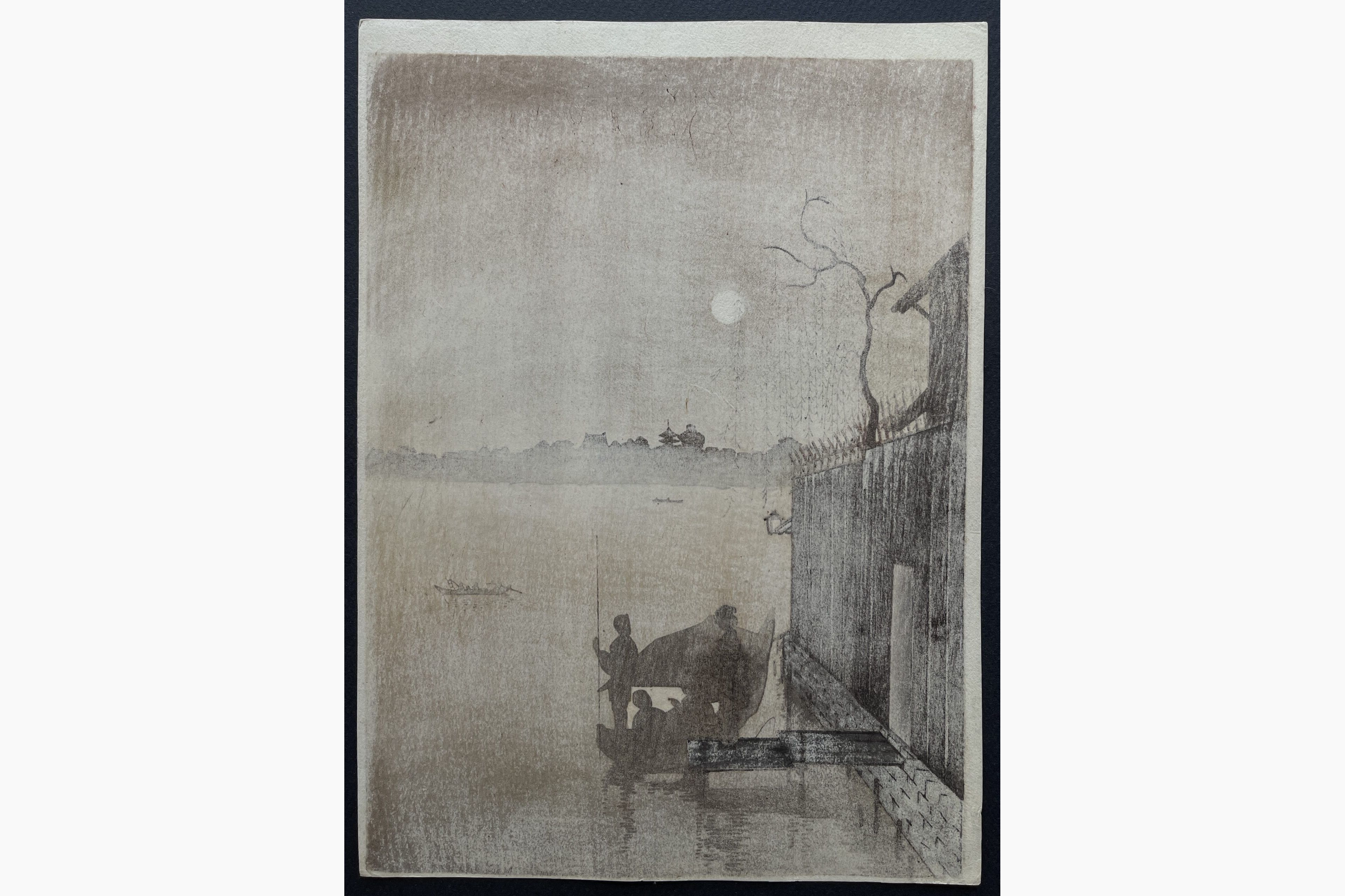 Japanese print - Eijiro Kobayashi - Evening Cool on Sumida