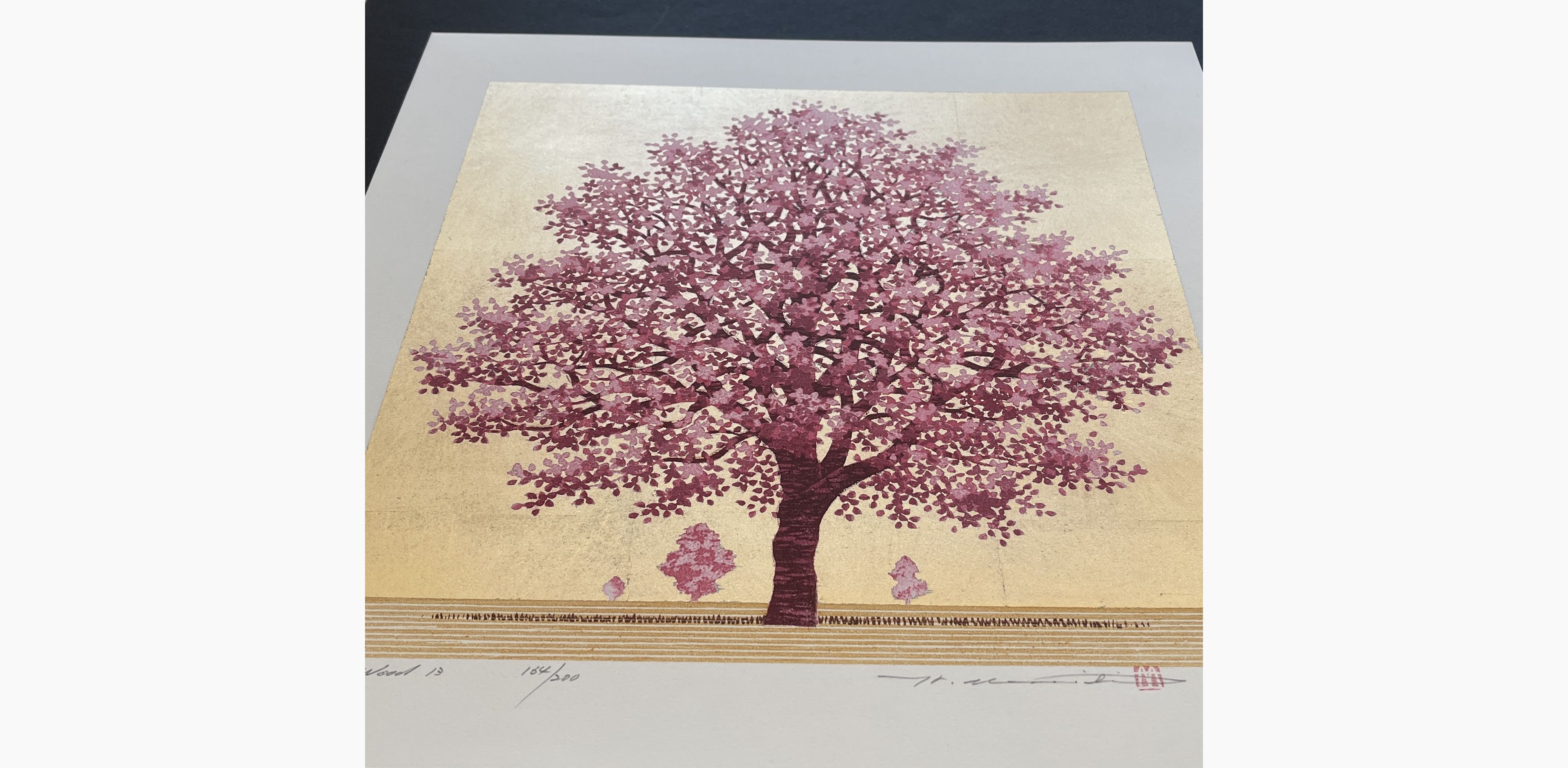 Japanese print - Hajime Namiki - Dogwood 13