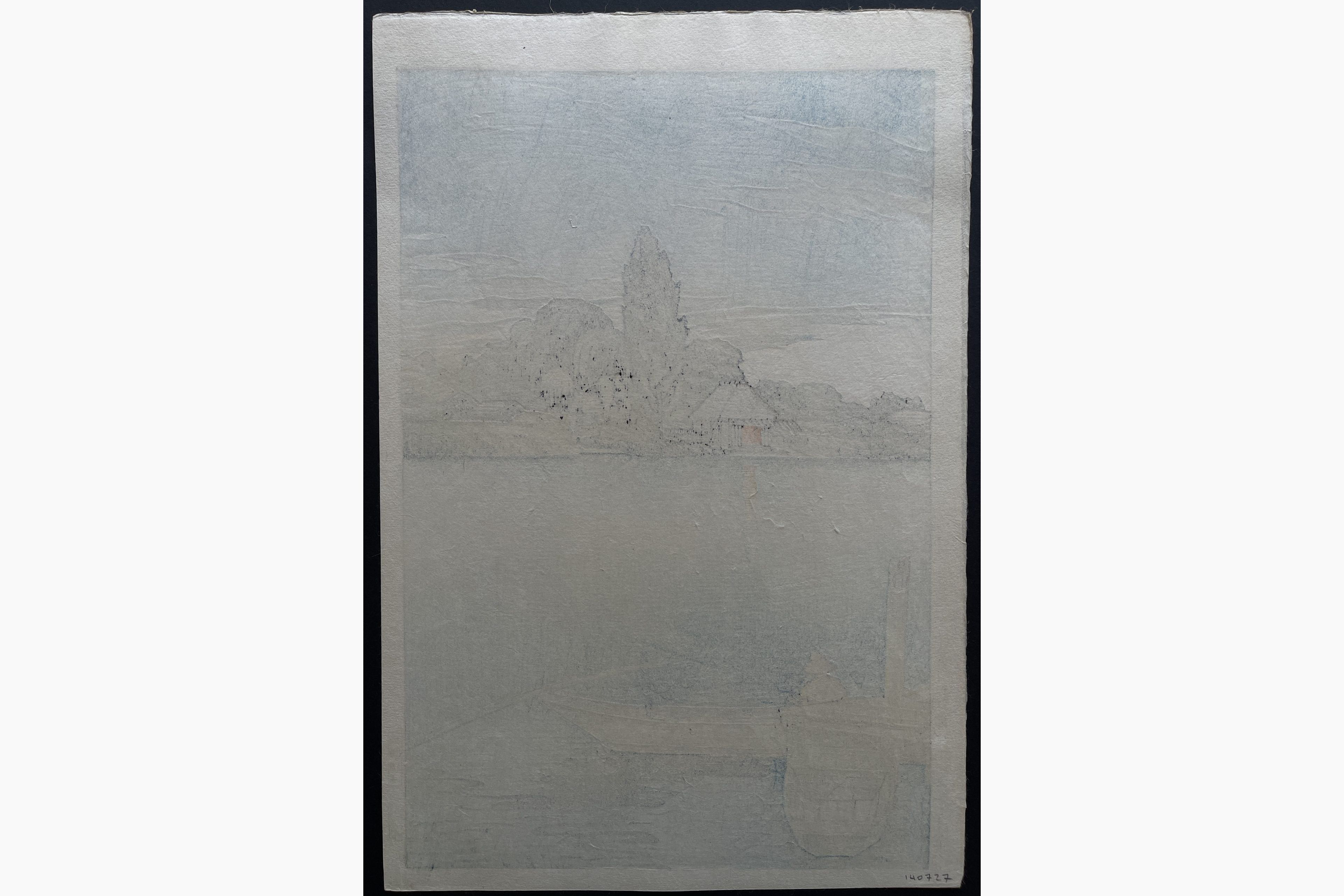 Japanese print - Ishiwata Koitsu - Ferry Landing at Ushibori