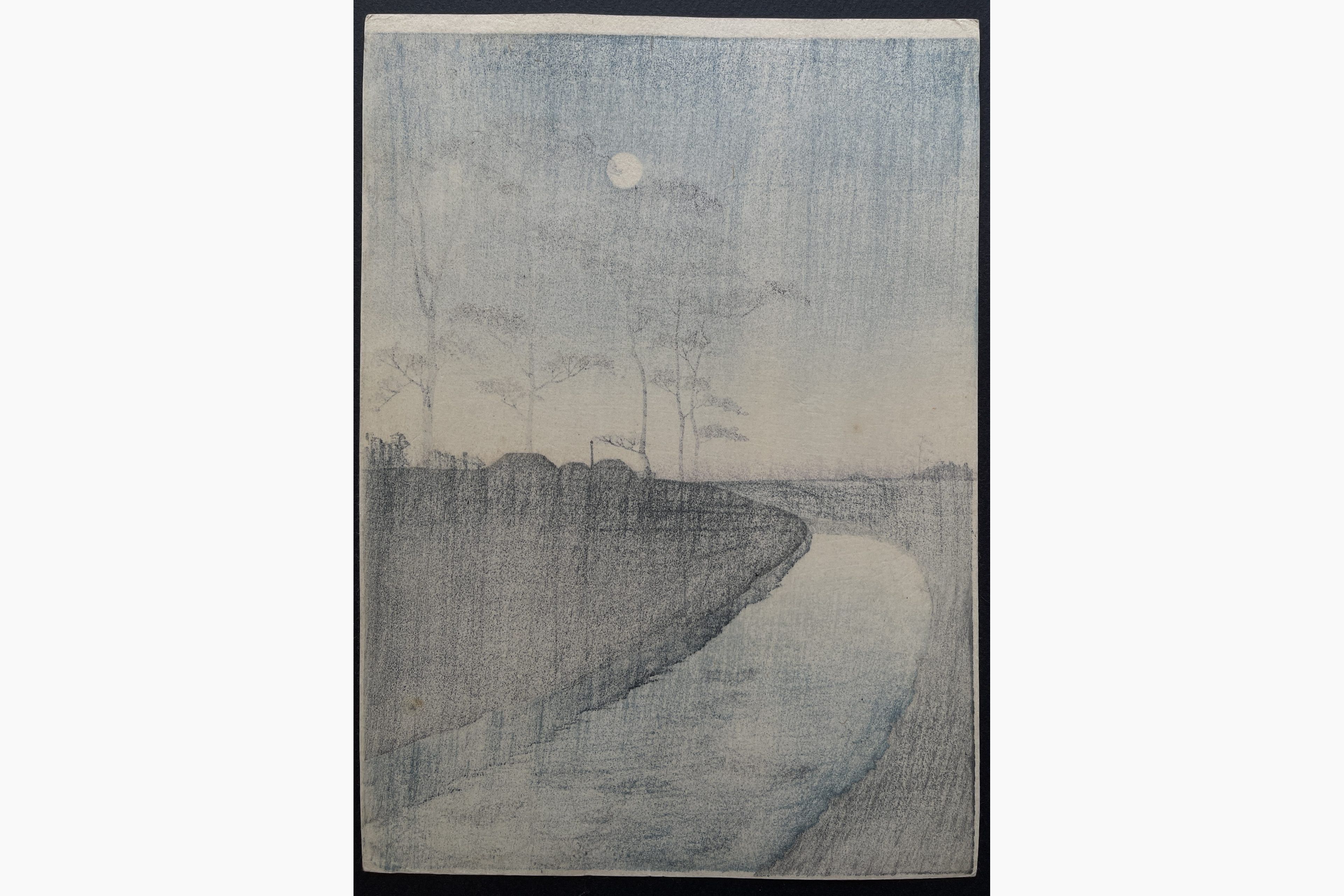 Japanese print - Koho Shoda - Canal by the Moonlight