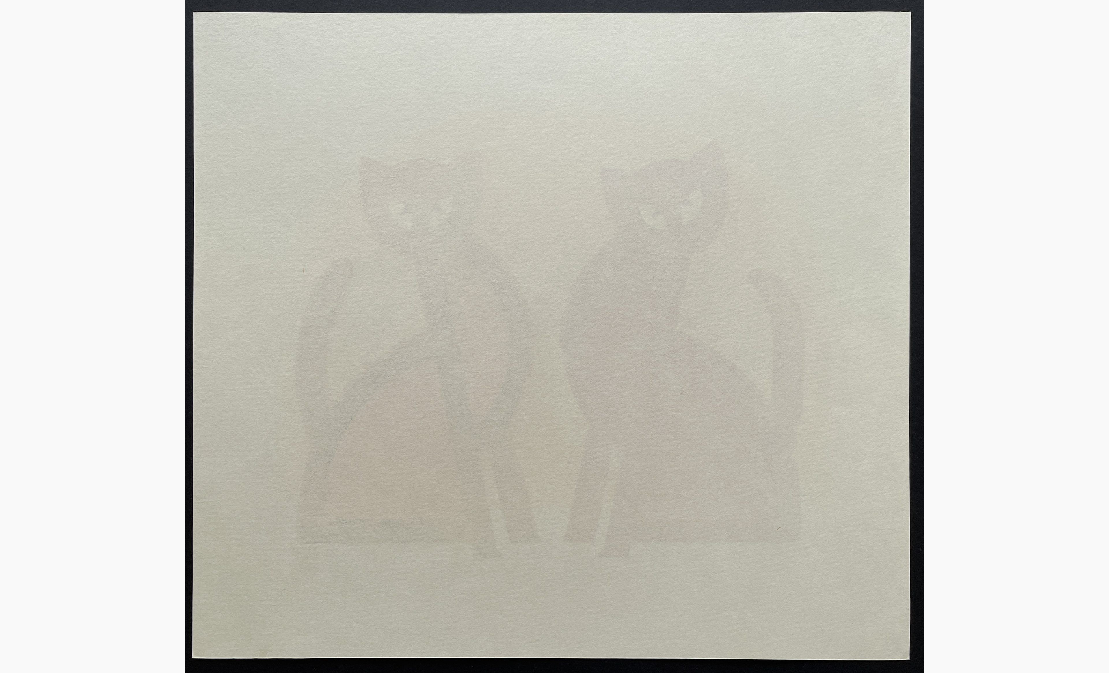 Japanese print - Nishida Tadashige - Cat Poses 15 - B