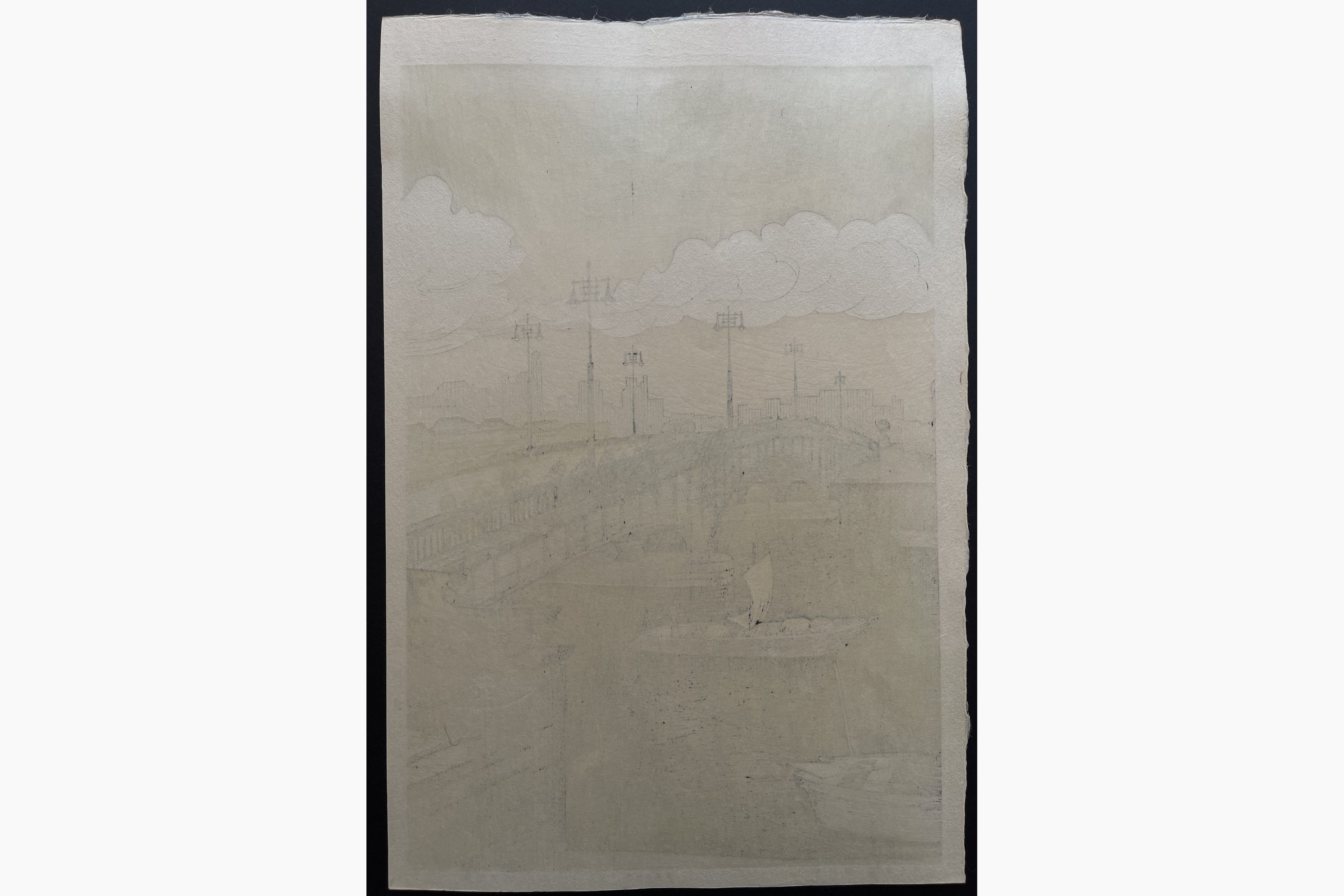 Japanese print - Noel Nouet - Ryogoku Bridge