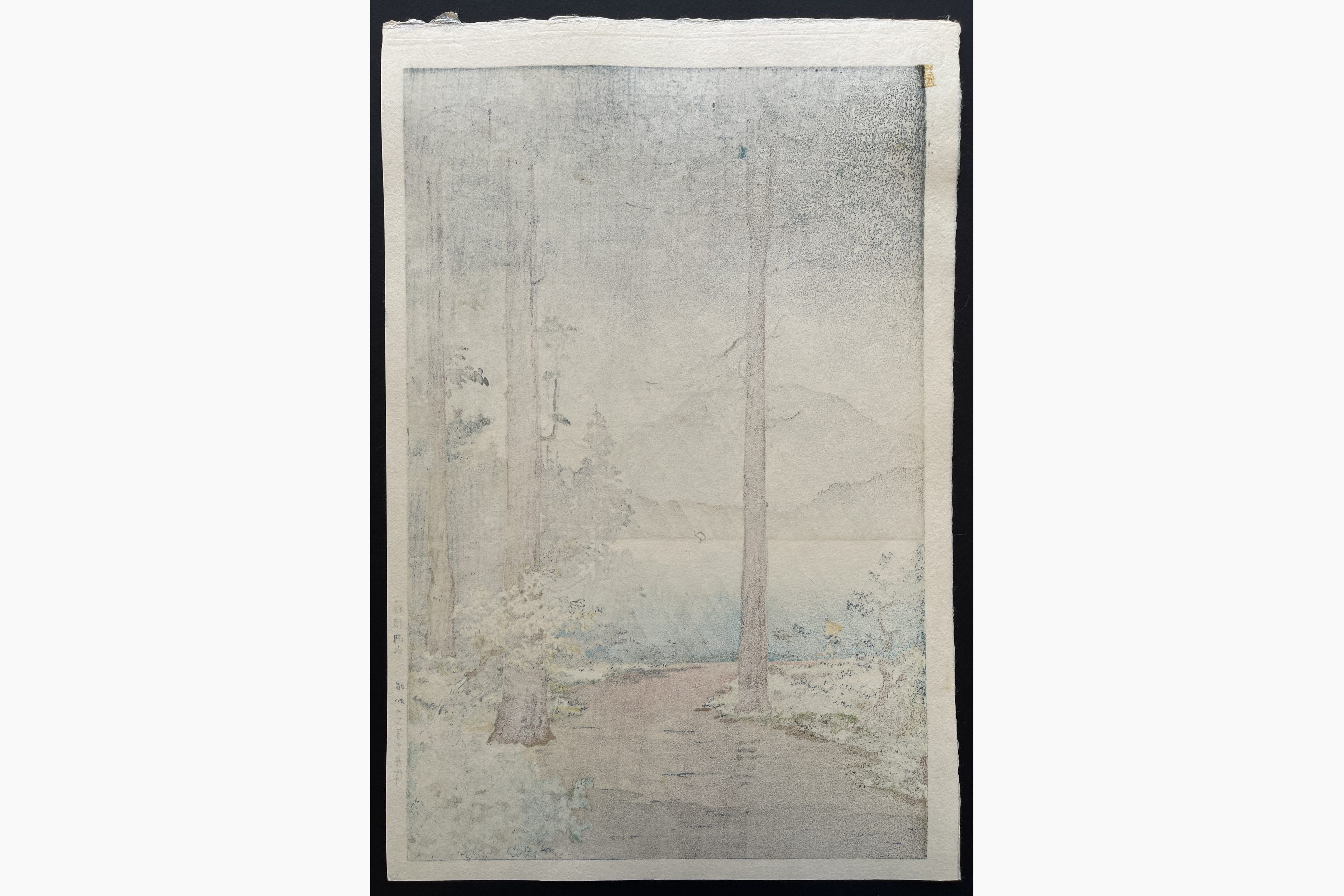 Japanese print - Tsuchiya Koitsu - Morning Rain at Hakone