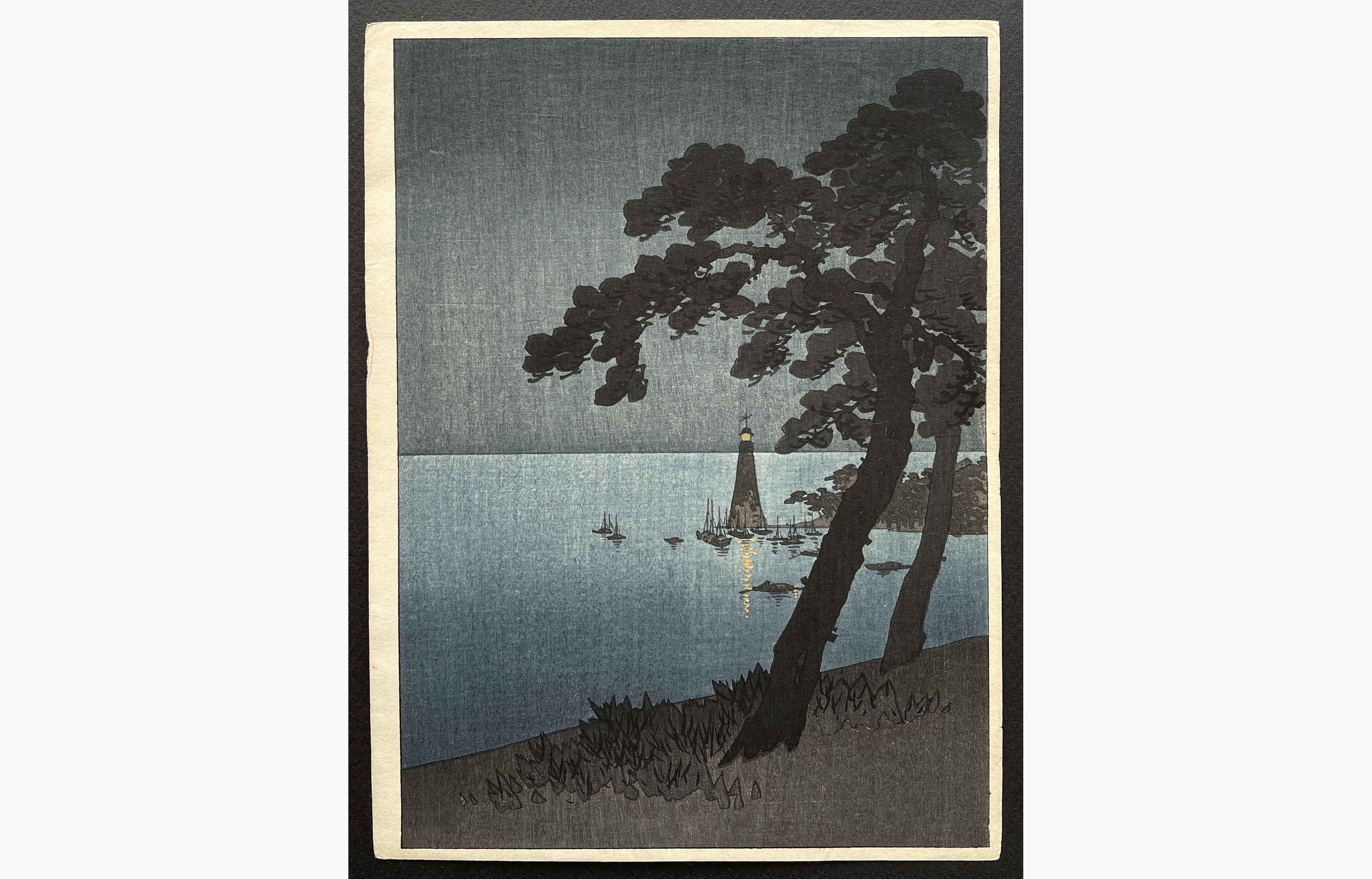 Japanese woodblock print - Gyosui Suzuki - A Lighthouse