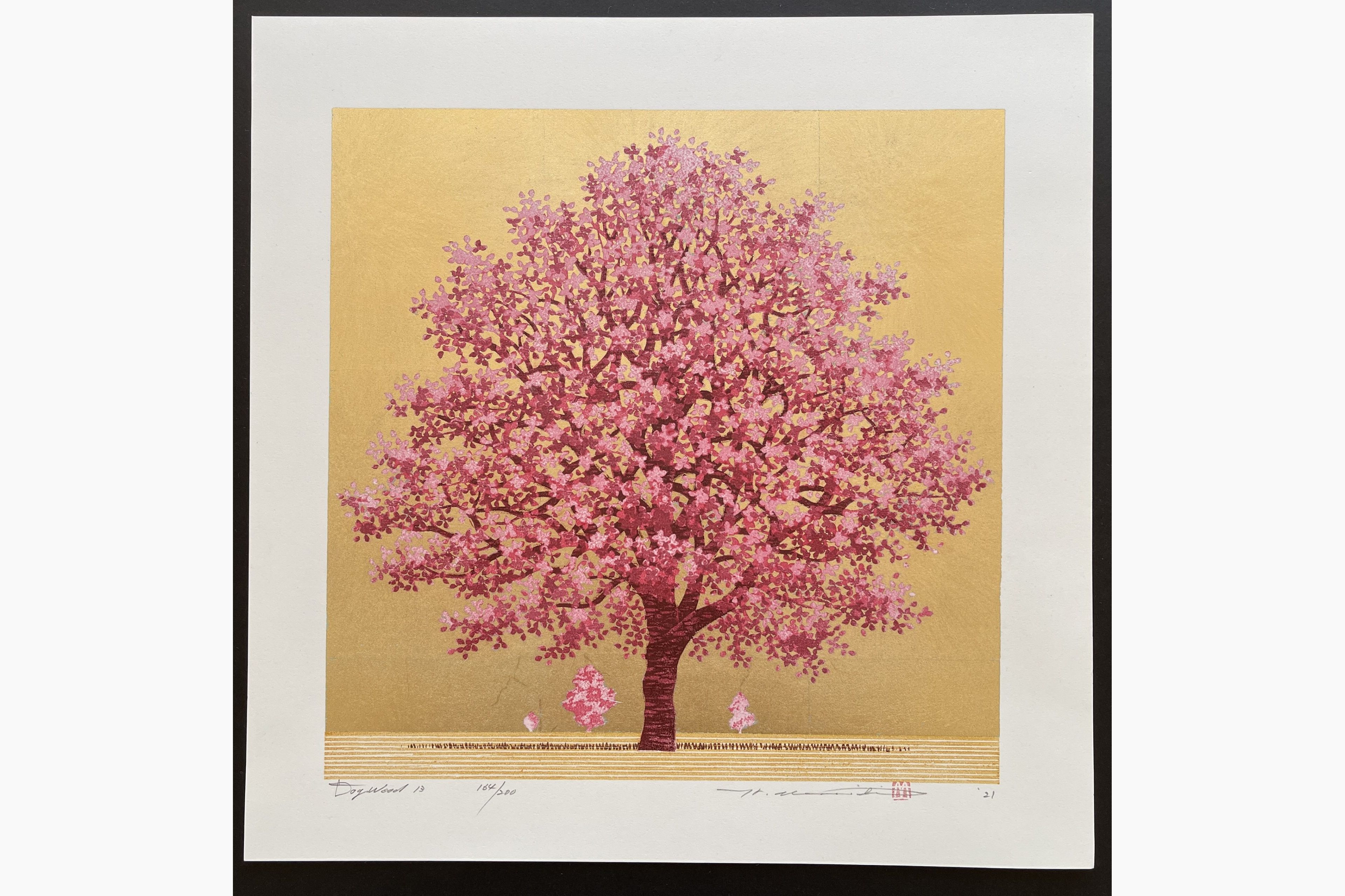 Japanese woodblock print - Hajime Namiki - Dogwood 13