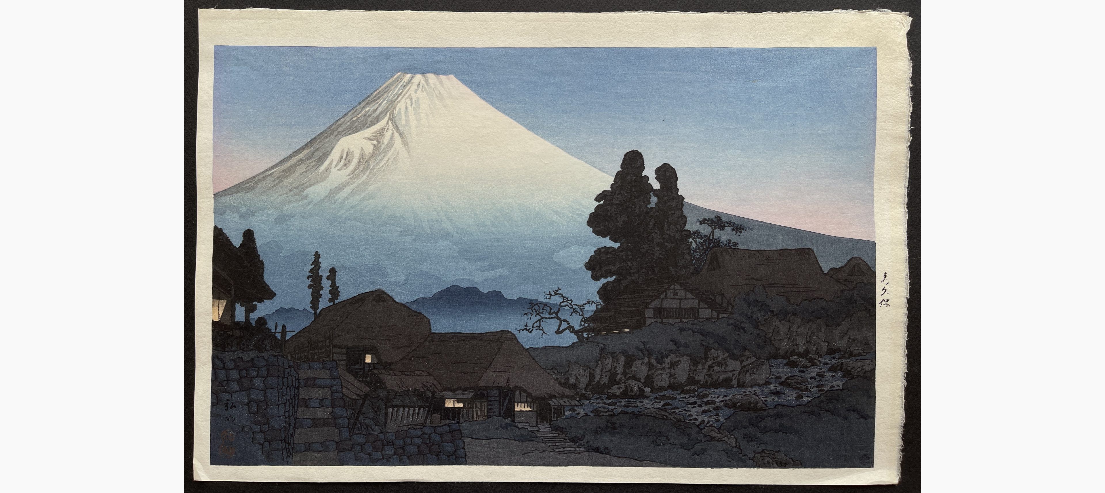 Japanese woodblock print - Takahashi Shotei - Mount Fuji from Mizukubo