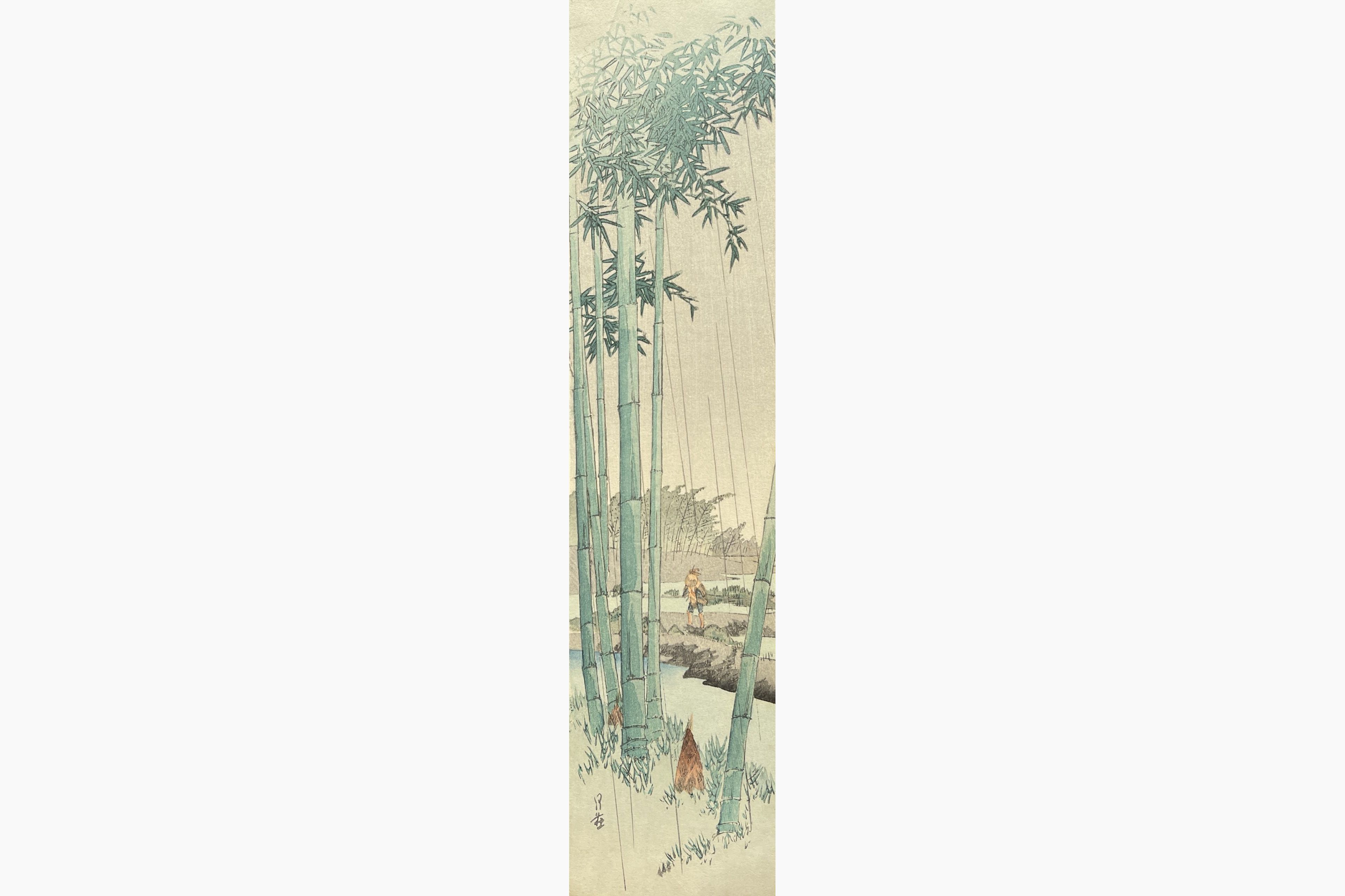 Original woodblock print - Gesso Yoshimoto - Bamboo Grove