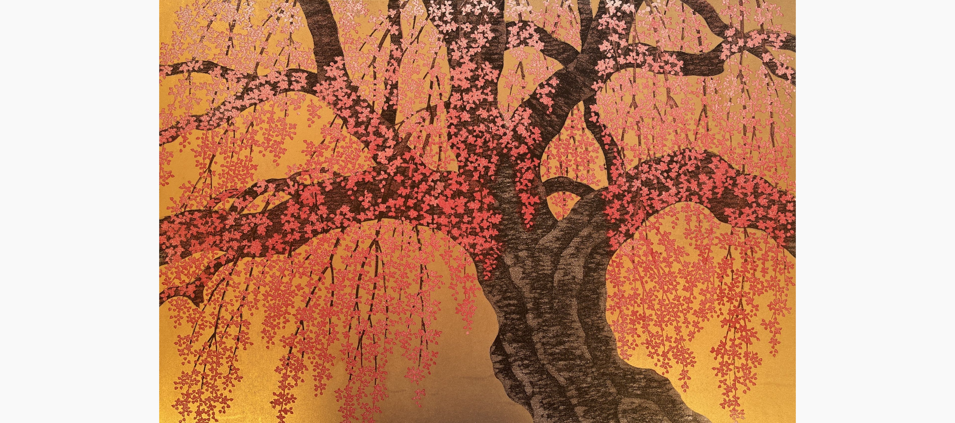 Original woodblock print - Hajime Namiki - Weeping Cherry 15