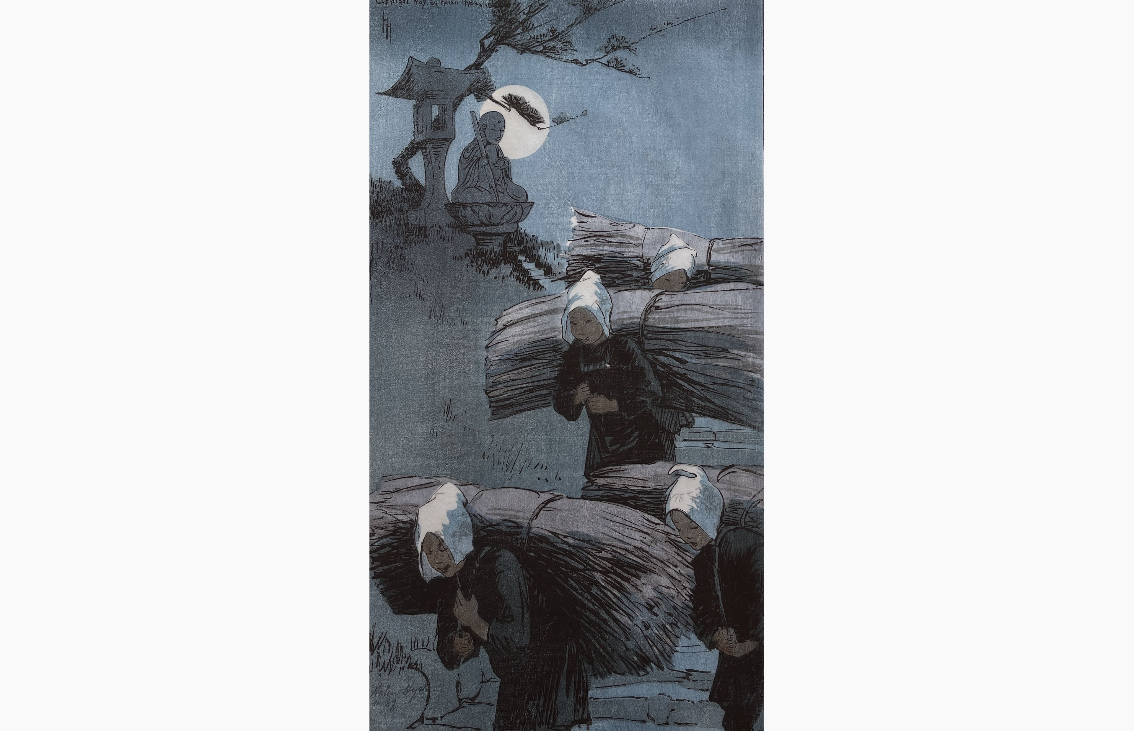 Original woodblock print - Helen Hyde - The Return