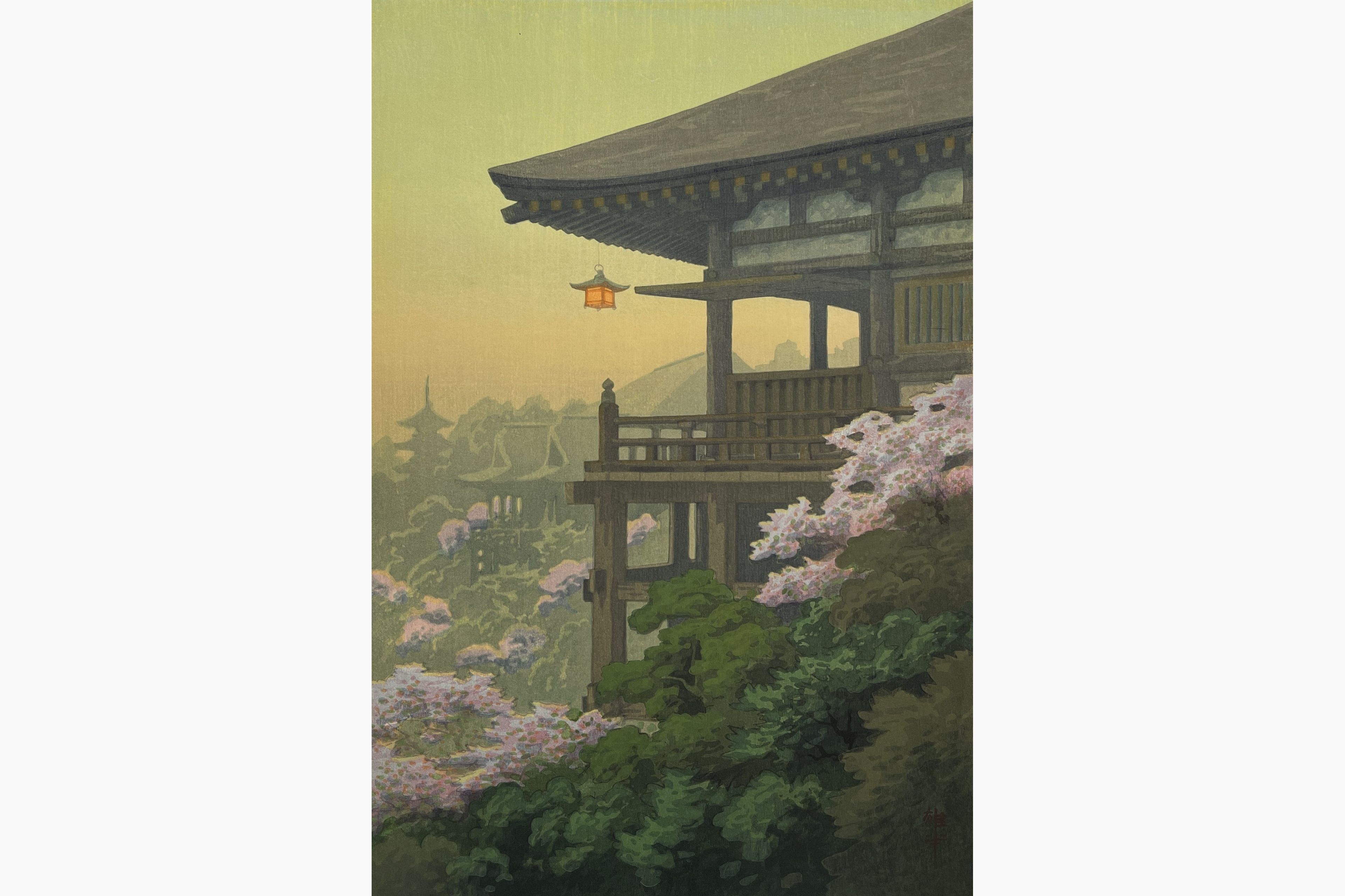 Original woodblock print - Ito Yuhan - Kiyomizu Temple, Kyoto