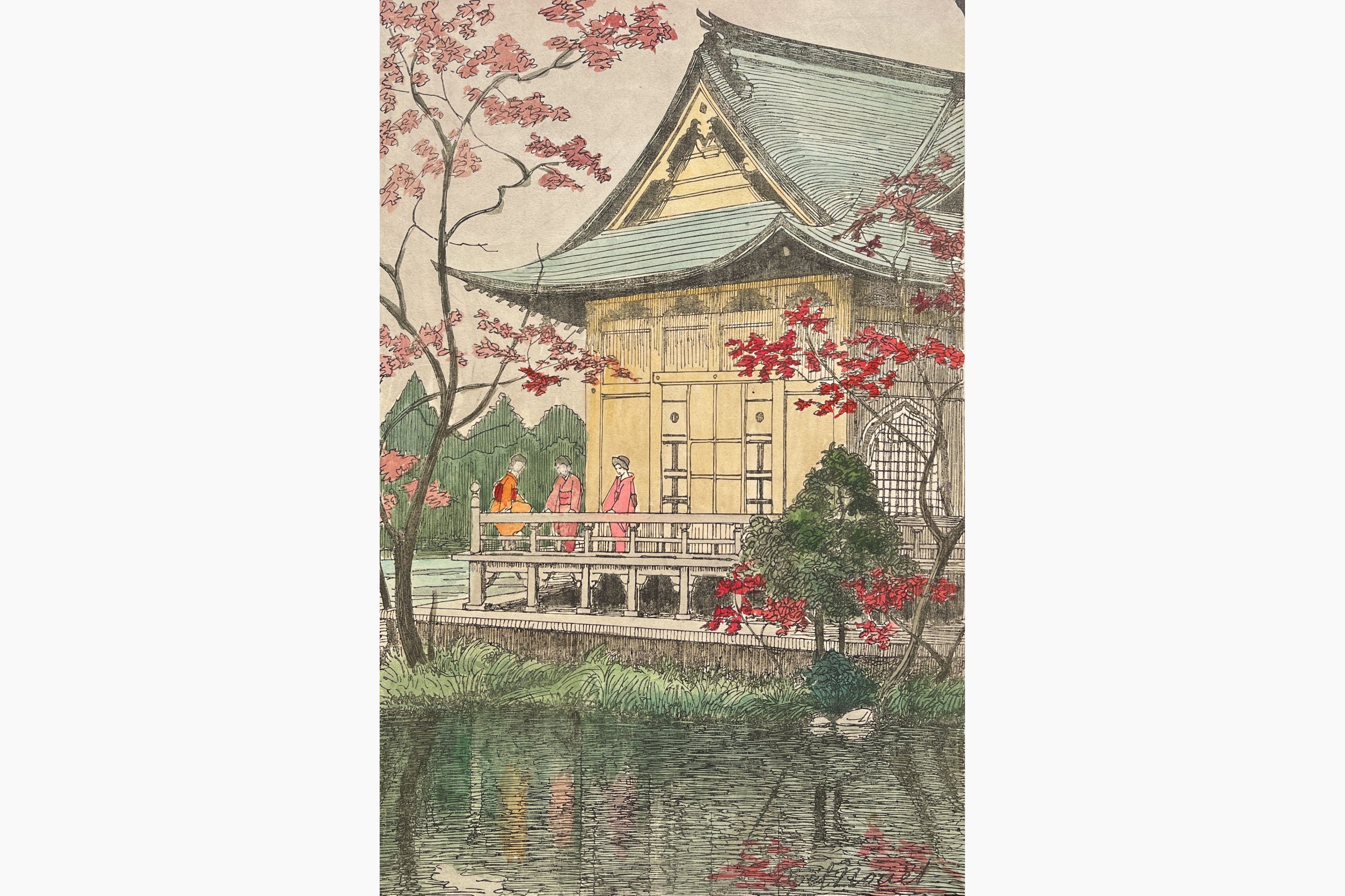 Original woodblock print - Noel Nouet - Tokyo Inokashira
