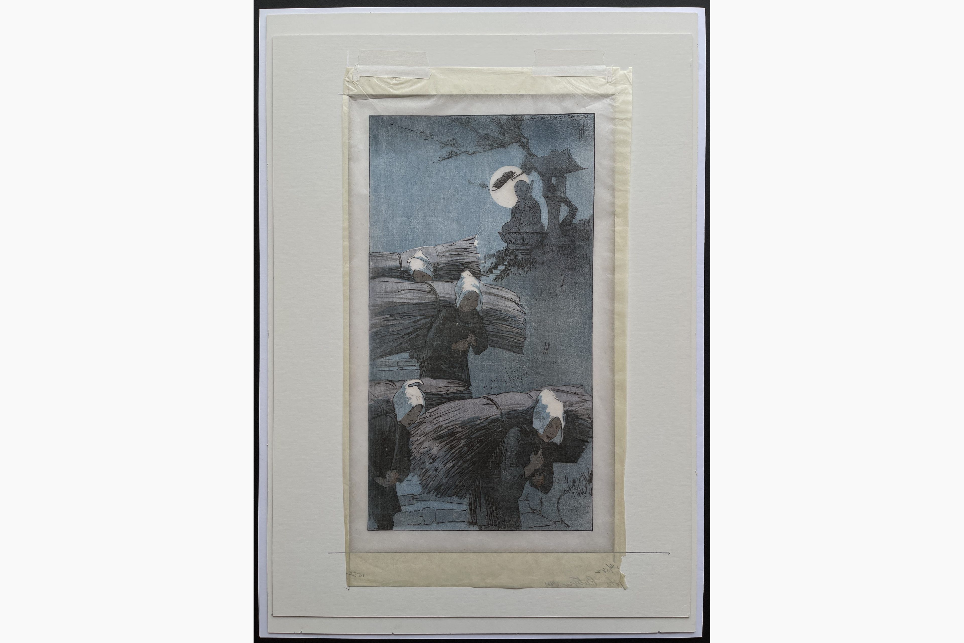 Woodblock print - Helen Hyde - The Return