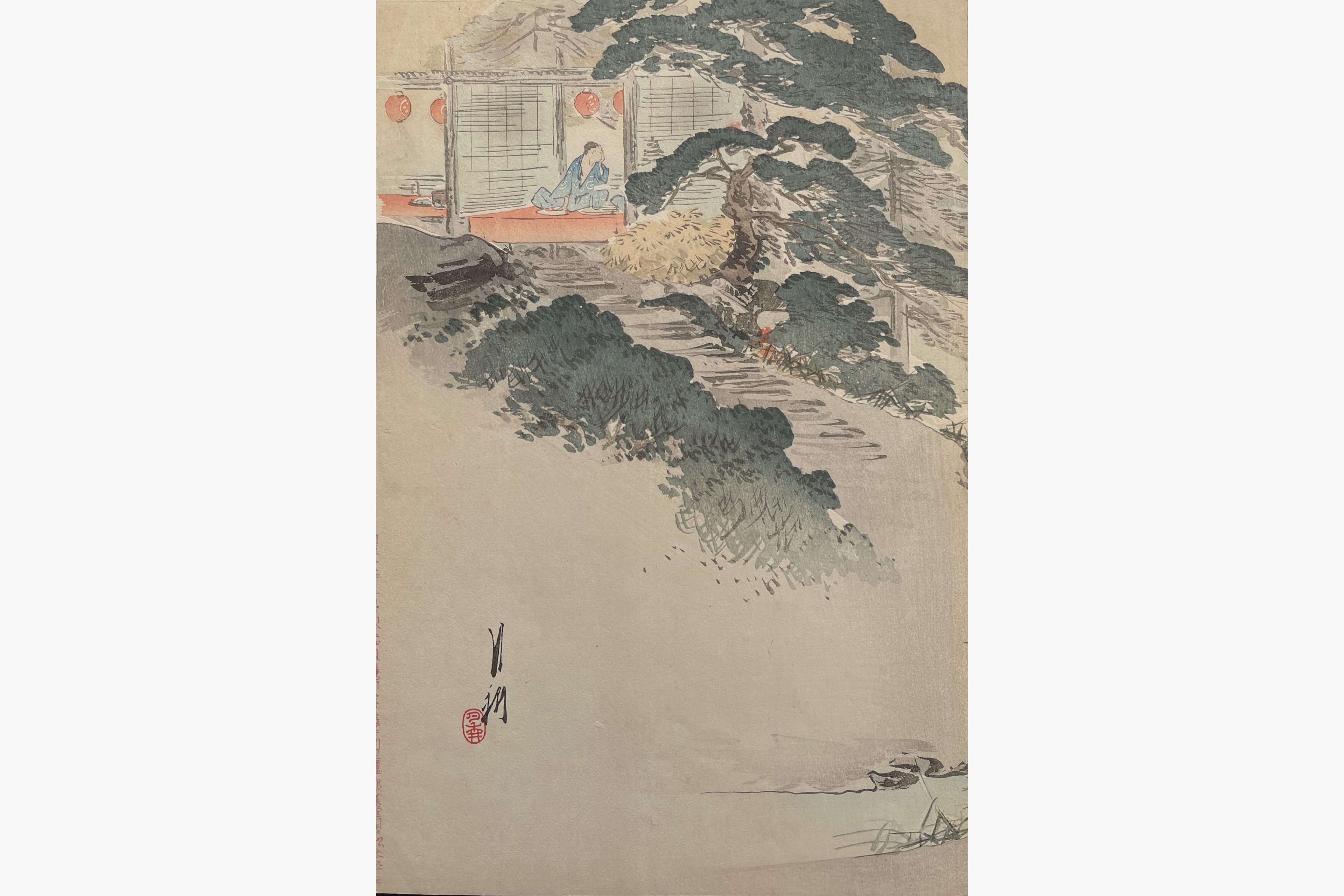 Japanese print - Gekko Ogata - Irises at Horikiri