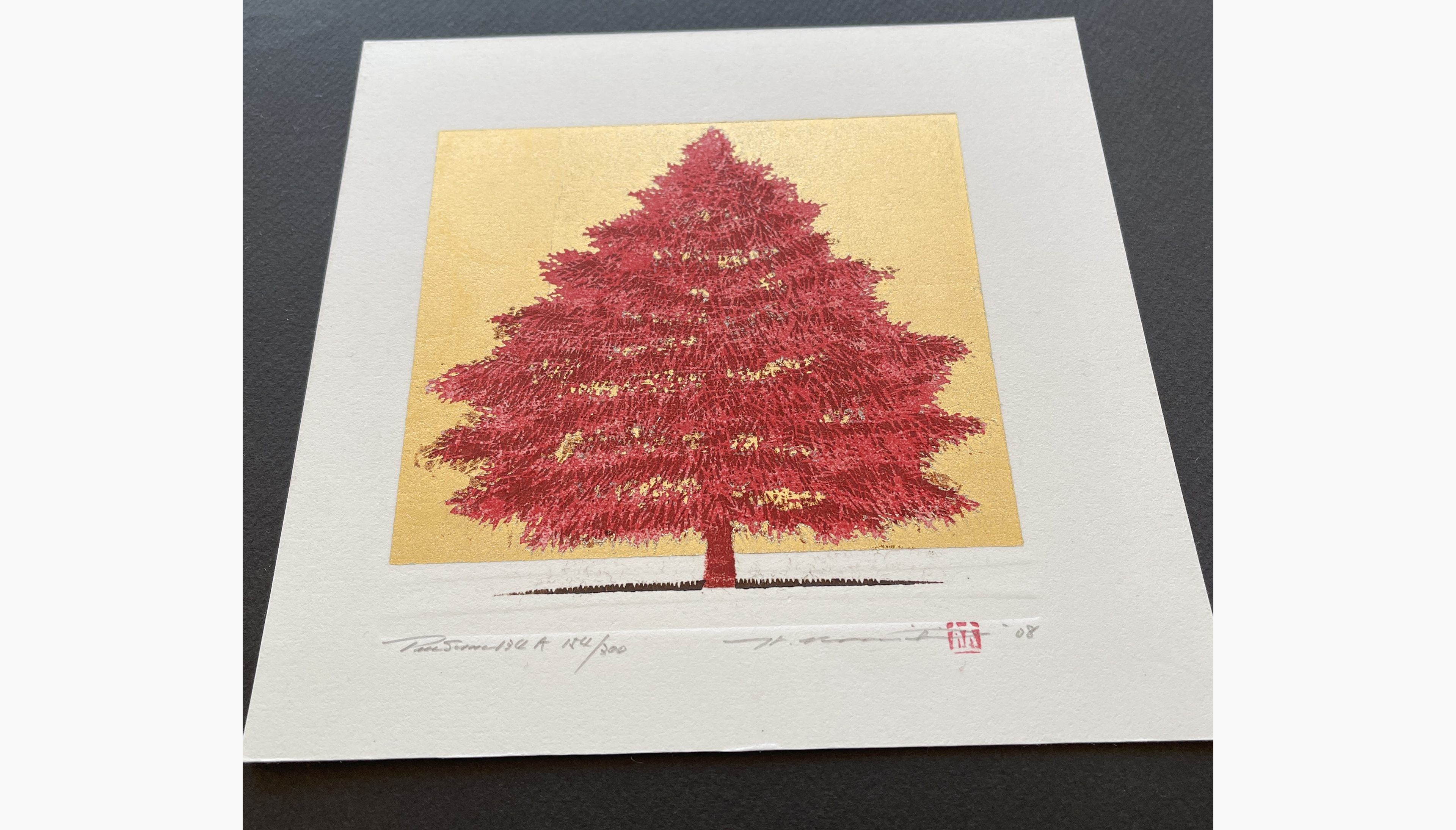 Japanese print - Hajime Namiki - Tree scene 134A